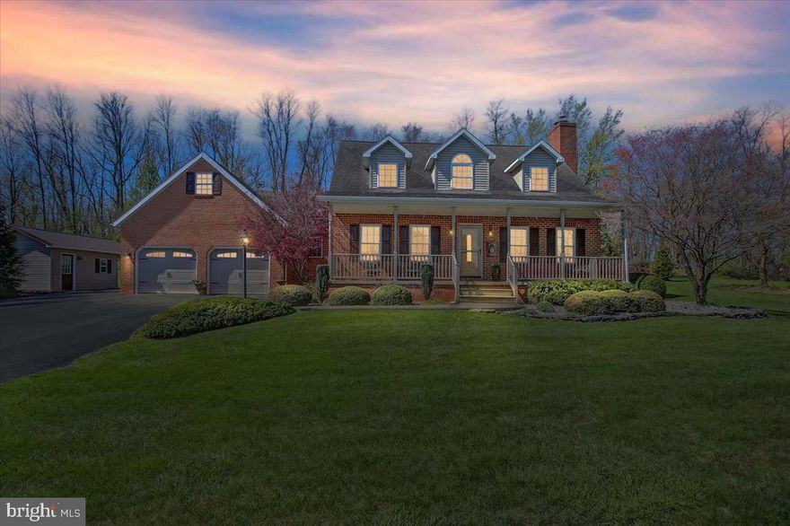 Welcome to this beautifully maintained brick Cape Cod nestled on just over an acre of peaceful countryside.  First time on the market! This spacious 3-bedroom, 2.5-bath home offers comfort, functionality, and classic charm, and only minutes from town.

The main level features a large primary bedroom with an attached full bath and walk in closet for added convenience. Upstairs, you'll find two generously sized bedrooms, perfect for family, guests, or a home office. A well-appointed half bath on the main level adds to the home's thoughtful layout, perfect for guests.

The heart of the home is the inviting living room, complete with a cozy pellet stove for warm and efficient heating. The main floor also includes a dedicated laundry area for added ease.

Entertain with ease in the fully finished basement, featuring a built-in bar with a sink, an electric fireplace, and ample space for gatherings or a rec room. Step outside to enjoy your private backyard oasis, complete with a fenced-in in-ground pool — perfect for relaxing or entertaining all summer long.

This well-cared-for property combines classic construction with modern comforts and is ready to welcome its next owner. Don’t miss your chance to own this exceptional home with space, style, and serenity.