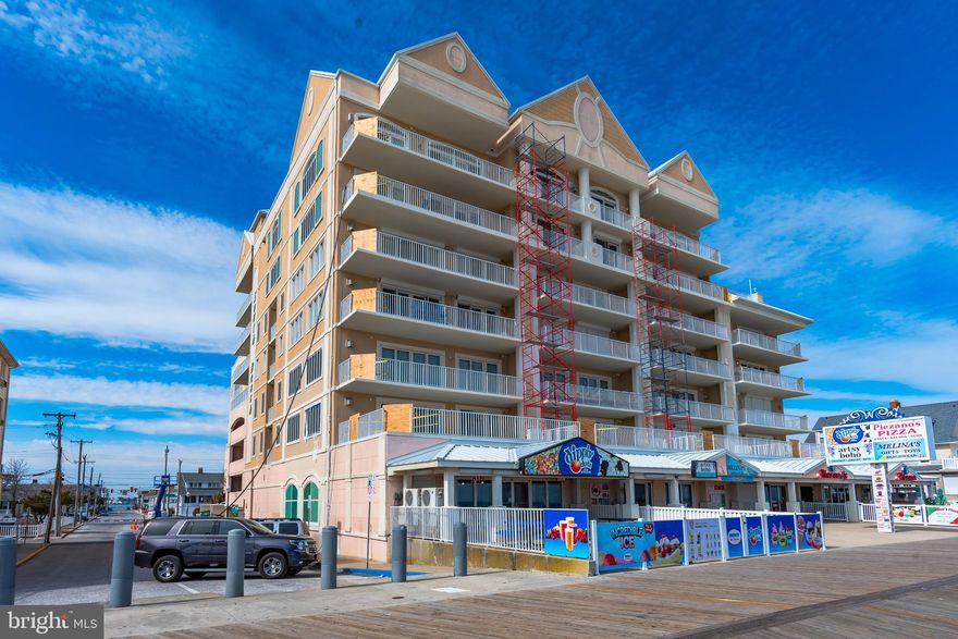 BEST DIRECT OCEAN FRONT, LUXURY CONDO DEAL ON THE BOARDWALK! Incredible direct oceanfront 3 BR, 3 bath residence located on the World Famous Boardwalk at 7th St.  Enjoy wonderful ocean and beach views from living room, dining room, kitchen & oceanfront master BR. Have a seat on the balcony and enjoy the Boardwalk activity & people watch. This spacious condo offers distinctive details: granite counters, tile flooring, crown molding, laundry room, walk in closets, and gas fireplace, Amenities include indoor pool, rooftop outdoor pool, fitness center, parking garage with 2 assigned spaces (#93 and #94 on 3rd floor), secured lobby and huge owners' locker. This is the perfect location to enjoy all the excitement of downtown Ocean City, numerous restaurants, shopping and family entertainment. This condo has an excellent rental history, grossing $67,655 in 2024, and 2025 already has $48,521 on the books. 2025 rentals must be honored through Central Reservations.