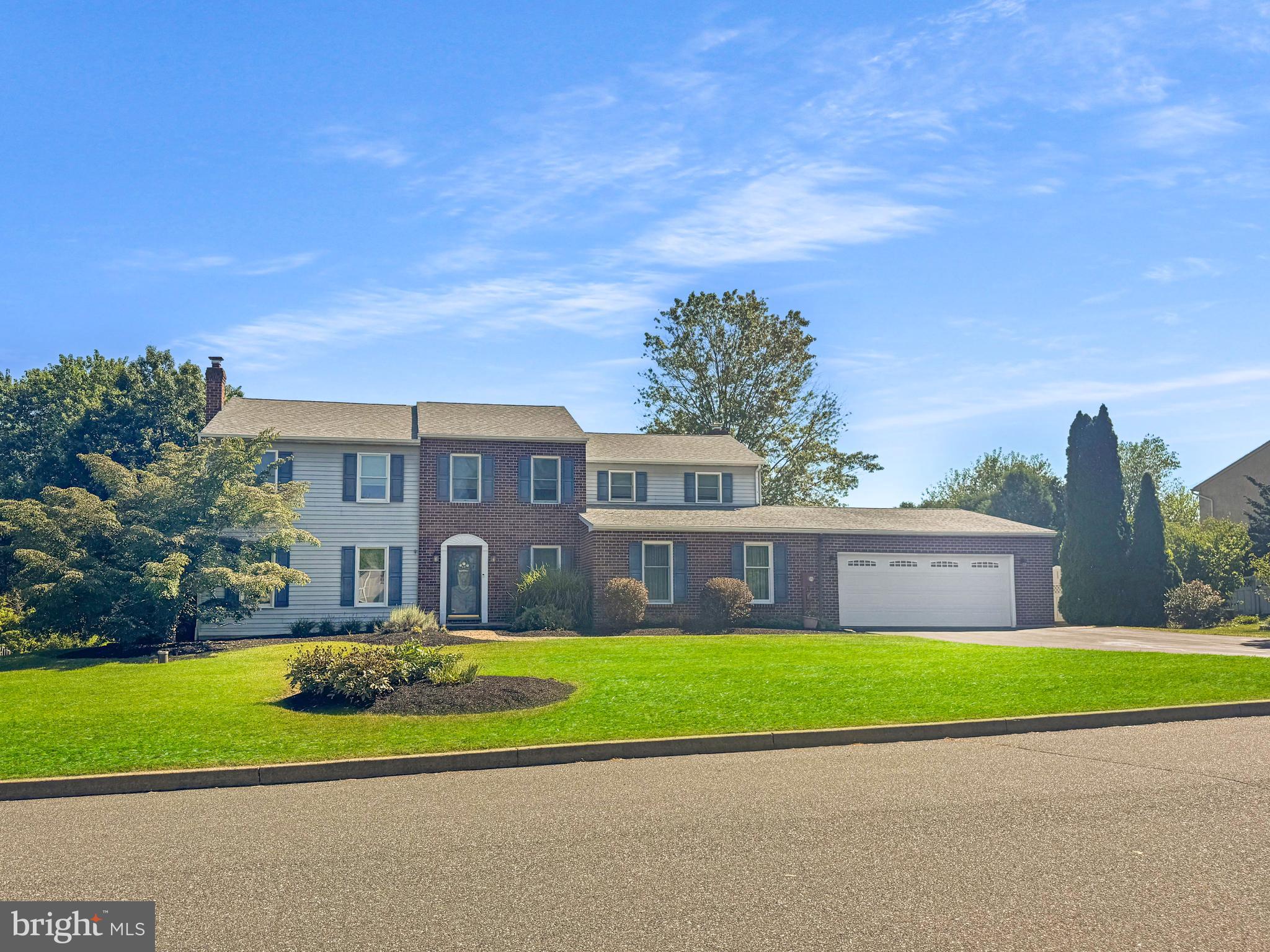 Welcome to 20 Eagle Ct! This beautifully-updated 4-bedroom, 3-bathroom colonial home is ready for its next chapter! Situated on a quiet cul-de-sac in the peaceful community of Winding Creek, this home has been thoughtfully updated with new carpeting and neutrally-painted walls. As you step inside, you'll be greeted by a bright foyer that truly sets the tone for this home's inviting layout. To your left, follow the stunning white oak hardwood floors that span throughout the first floor into a spacious living room, ideal for everyday use. Adjacent to the living room is a formal dining room complete with elegant crown molding -- a perfect spot for holiday gatherings or dinner parties. Continue through to the heart of the home, where the custom kitchen is sure to please! This spacious kitchen boasts natural cherry cabinetry with in-set doors and drawers with soft close hinges, two spacious pantries for extra storage space, sleek quartz countertops, modern appliances and a granite center island perfect for meal prep or casual seating. Gray porcelain tile flooring in the kitchen adds both an elegant touch and durability to the home. A cozy breakfast area sits next to the kitchen, with sliding patio doors that open to the backyard, seamlessly blending indoor and outdoor living. Off the kitchen is a warm and welcoming family room that features a stunning wood-burning, stone fireplace, beautiful wood beams, and French-style doors that lead to the 30' x 24' stone rear patio allowing for an abundance of natural light into the home. A sizable laundry room with tile flooring, a convenient storage room (both featuring pocket doors) and a powder room complete the first floor living space. The oversized 24x30 garage provides ample space for storing vehicles and much more. Head upstairs to find the primary suite which boasts a large walk-in closet with built-in sun tunnel, providing both sun and moonlight into the space! The remodeled and expanded primary en suite bathroom is sure to impress! This spacious bathroom features luxurious travertine tile floors with radiant heat, a sizable travertine walk-in shower with dual shower heads, and a soaking tub with air jets. Two separate mahogany vanities feature granite countertops, making the space both convenient and attractive. Three additional bedrooms create plenty of space for family and/or guests, as well as an office featuring a walk-up staircase to the attic. The full hallway bathroom has been remodeled and features porcelain tile, and another skylight for added daylight. This beautiful home was built with 2x6 construction, offering added durability. An opportunity for future expansion exists in the unfinished basement, or the space could be used for additional storage. Ideally located, this home combines the quiet of cul-de-sac living with the convenience of nearby schools, parks, shopping and major commuter routes. Don't miss your opportunity to make this beautiful home yours!! Showings begin Monday, August 25th!