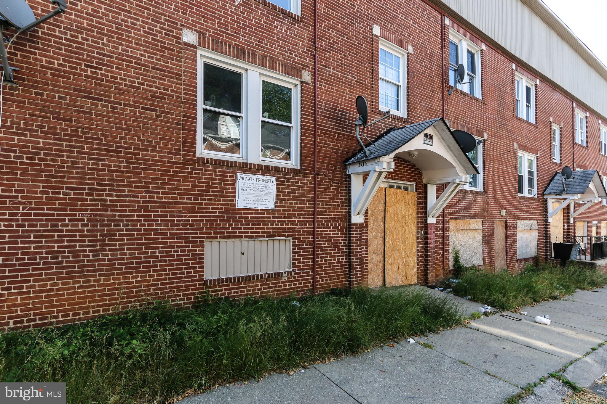 Introducing 3915 Barrington Rd, Baltimore, MD 21207 - a fantastic investment opportunity! This vacant 8-unit apartment building offers great potential with its 2-bedroom, 1-bathroom layout in each unit. All 8 apartments are separately metered, providing convenience and flexibility for both you and your tenants.
The projected rent roll once finished averages to $1150/month per apartment or $110,400/ year for the entire building.
While it requires a mid-sized rehab, this property presents an ideal chance to update and revitalize each apartment for long term stabilization. Schedule your tour today!