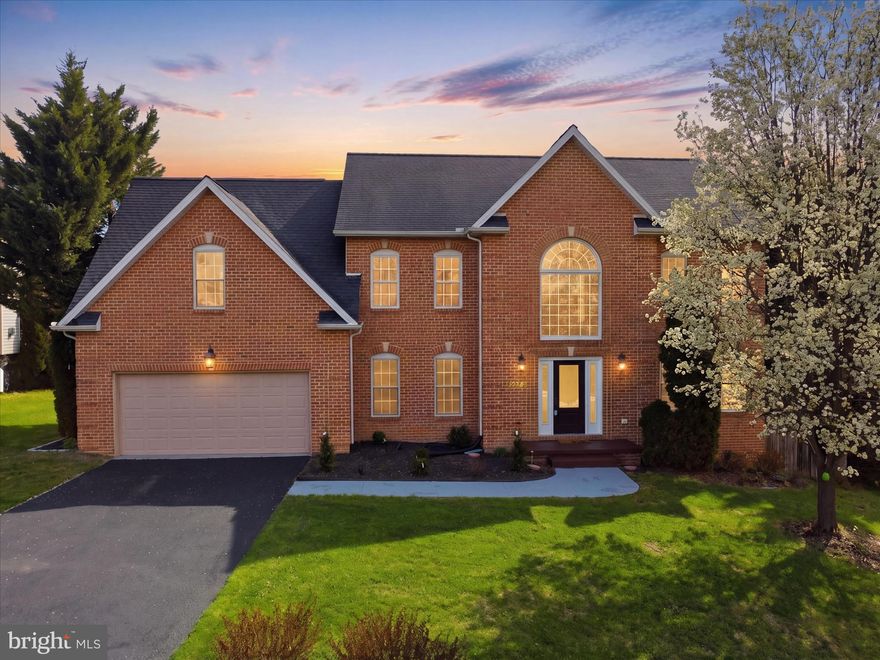 Welcome to this stunning 4 bedroom, 3.5 bath Colonial home located in the prestigious Greencastle Greens Estates, golf course community, offering over 3,000 square feet of beautifully finished living space. From the moment you enter, you are greeted by a spacious foyer with an open-to-second-floor design and convenient double coat closets. The heart of the home is the elegant kitchen, featuring gorgeous quartz countertops, stainless appliances and a large center island-perfect for entertaining. The kitchen flows seamlessly into a bright and inviting family room complete with a cozy propane fireplace and abundant natural light. Just off the kitchen, a sunroom with cathedral ceilings provides the perfect space to relax and unwind. Formal living and dining rooms showcase refined details, including tray ceilings and exquisite moldings. A convenient powder room completes the main level. Upstairs, you will find four generously sized bedrooms and two full baths. The expansive primary suite boasts a tray ceiling with fan, a walk-in closet, plus two additional closets for ample storage. The luxurious en-suite bath includes a double sink vanity, walk in shower and a soothing jetted tub. The remaining three bedrooms feature brand new carpeting and share a full bath with a tub/shower combination. A separate laundry room with utility sink adds extra convenience on this level. The finished lower level offers even more living space, including a large family room with brand new luxury vinyl flooring, a wet bar with seating for four, a private office and a full bath with shower stall. Walk out directly to the fenced rear yard-ideal for outdoor enjoyment. Additional updates include new flooring throughout, fresh paint, new appliances and kitchen counters, new heat pumps. Oh, and for golf enthusiasts, the nearby golf course is just down the street, adding to the appeal of this exceptional home. Square footage and room sizes are estimated.