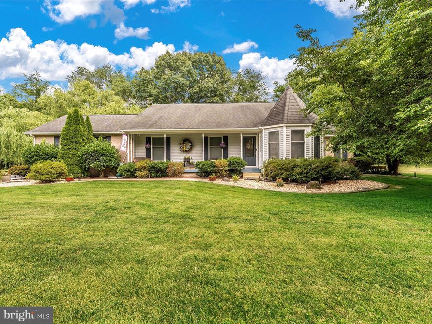 One level living at its finest!  Located in the sought after, quaint Crystal Brook II subdivision.  This well kept 3 bedroom/2 bath rancher is situated on a private 2.78 acre lot with mature trees and picturesque views.  Gorgeous hardwoods throughout, beautiful kitchen with corian countertops, large pantry, bar and ceiling fans.  The primary suite offers vaulted ceilings with an updated tiled shower.  The 2nd bedroom has an installed murphy bed allowing for plenty of extra space when not in use.  Electric heat pump installed in 2021, but there is also a pellet stove to supplement those energy bills.  Get ready to relax on the patio overlooking the gorgeous landscaped yard and large garden area that includes producing peach and apple trees.  The property also conveys a 12 x 24 shed for additional storage for all your extras.  All window treatments convey plus other negotiable items if interested (lawn equipment, etc).  Located less than 3 miles from I-81.