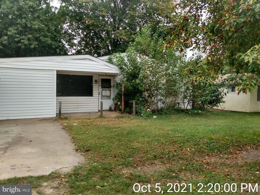 Detached rancher situated on 1/4 acre of land.  Home sits across street from park and offers off street parking.  Spacious 1st floor with 3 bedrooms and 2 full baths.  Spacious kitchen leading to basement that offers lots of space.  Family room on 1st floor has fireplace for winter nights.  Home is sold strictly As Is and needs renovation.  Seller will make no repairs.