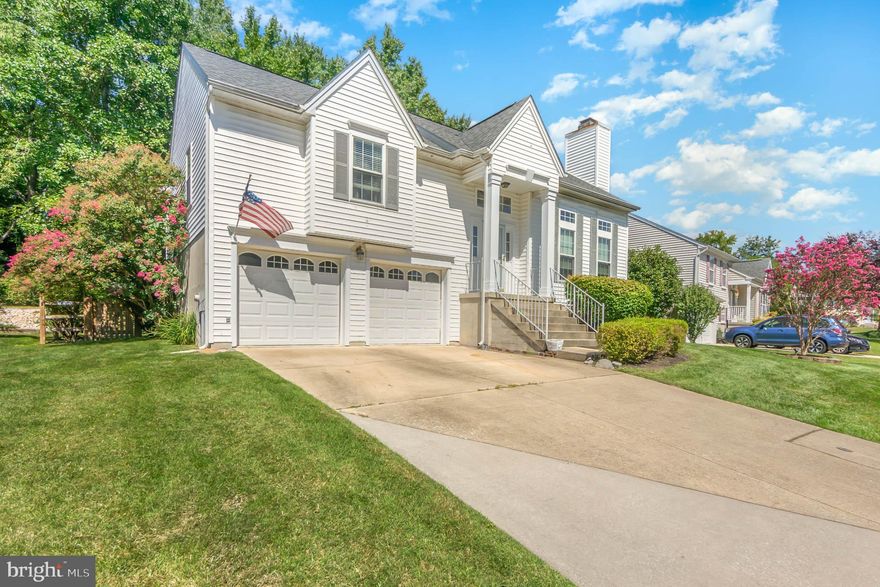 Terrific 3 bedroom 2 1/2 bath  with oversized 2 car garage home is located on a terrific cul de sac in Box Hill South. Recent updates include stainless steel dishwasher & electric stove approximately 2020,  new windows January 2017, upgraded roof 2013 installed by NU Look Home Design, hvac system 2011 serviced by BGE every year & kitchen cabinets with metallic sliding shelves.  The moment you walk in  your eyes will be drawn to the wood floor foyer, wood stairs and 2 story living room featuring a wood burning fireplace. As you go upstairs you will be impressed with the eat in kitchen with Island, stainless steel appliances, and wood laminate floors. The sliding glass door from the kitchen leads to a large wood deck with wooded view. This is perfect for outdoor entertaining. The remainder of the upper level features 3 bedrooms & 2 full baths. The primary bedroom features a primary bath and ceiling fan. The other 2 bedrooms are  generous in size. The lower level provides a finished rec room with pellet stove, half bath, laundry area and entrance  to the oversized 2 car garage.  The rec room sliding glass door provides plenty of natural light and easy access to a  patio and fenced wooded yard. Hurry will not last. Schedule your showing today!