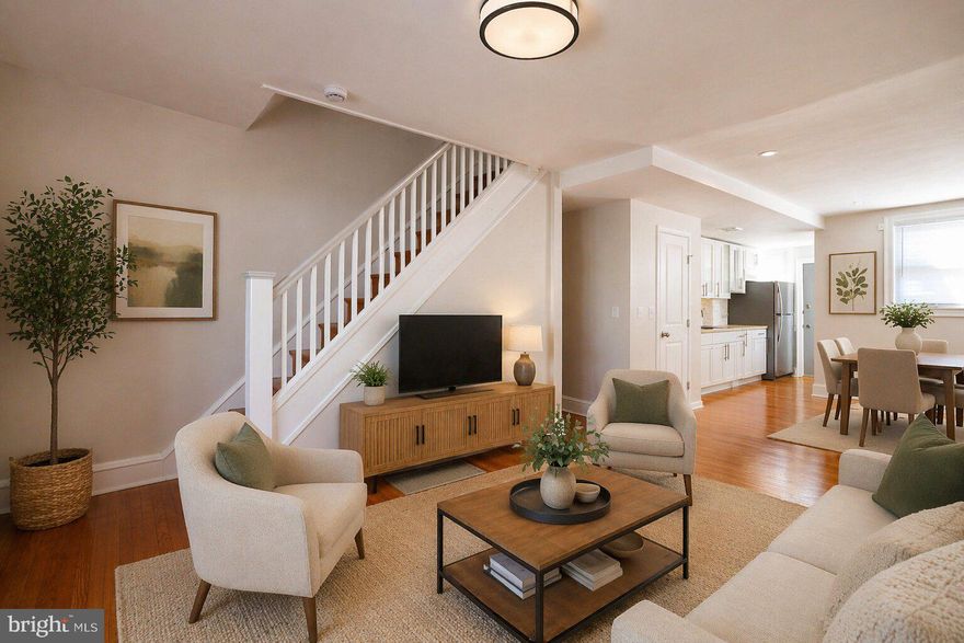 Welcome to this charming home in the heart of Upper Darby. This well-maintained property blends classic character with modern updates, featuring beautifully refinished hardwood floors, neutral tones throughout, and an abundance of natural light.
The main level offers a spacious, open-concept living and dining area. Perfect for both relaxing and entertaining, flowing seamlessly into an updated kitchen with clean finishes and ample storage. Upstairs, you’ll find comfortable, well-proportioned bedrooms with great natural light and closet space, along with a refreshed full bathroom. A bonus room provides the perfect opportunity for a home office, nursery, or flex space. Additional highlights include a convenient half bath, clean lines throughout, and a layout that maximizes both function and flow. Located on a quiet street with easy access to shopping, dining, public transportation, and major roadways, this home is ideal for both homeowners and investors alike. Don’t miss the opportunity to own a turnkey property in a highly accessible location.