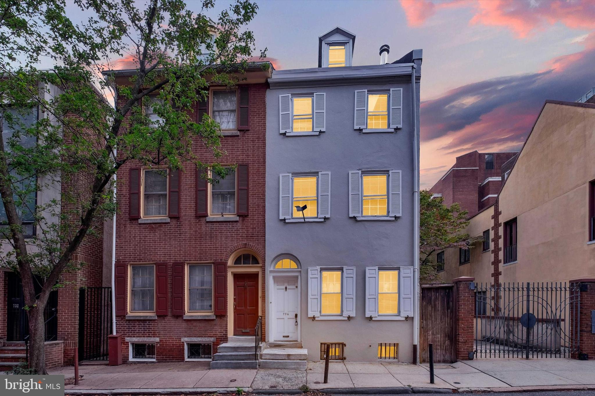 Welcome to your completely renovated home at 736 Manning Street, perfectly nestled on a quiet street just off Washington Square. As you enter, ascend one flight of stairs to the second floor, which features two bedrooms and a full bathroom. Another flight up, you'll discover a gourmet eat-in kitchen with quartz countertops, rich blue cabinetry, a tile backsplash, and stainless-steel appliances. This level also boasts a fully renovated bathroom with a marble vanity and a stunning ceramic shower—perfect for unwinding after a long day. The third bedroom is also on this level. All of the home's bedrooms feature stunning new floors and a ceiling fan/light combination. The top floor is home to a spacious family room with open beams, an original exposed brick wall, and dormers that let in plenty of natural light. The unbeatable location offers easy access to shopping, restaurants, public transportation, and all that Center City has to offer. It's no surprise that walkscore rates this neighborhood so highly, with a walk score of 95, a transit score of 100, and a bike score of 85. Please note that pets and smoking are not permitted in this exceptional rental home. Make your appointment now to see this amazing home!