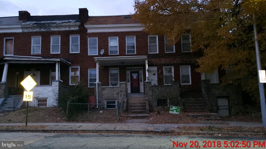 Property sold as is, seller will not split transfer & recordation, buyer pays all.  EMD to be made out to buyers title.  Please fill in docs in MLS need to enter offer.  This property may qualify for Seller Financing (Vendee).  This 3 bedroom1 bath rowhome has a porchfront.  Property located in  Flood Zone Designation X  and has discoloration in property.  Prior to entry /access, all parties must sign a Hold Harmless Agreement and the property may only be shown by appointment.  Property was built prior to 1978 and lead based paint potentially exists.