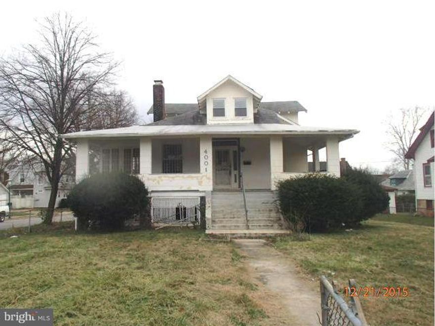 Wonderful chance to own this value priced home. Enjoy spacious room sizes and wood floors and an enclosed porch off of living room. The large, covered front porch is perfect for warm weather entertainment! Use the finished portion of basement for added living space. Fully fenced yard,  detached garage and more! A convenient location, just a quick drive to downtown Baltimore.