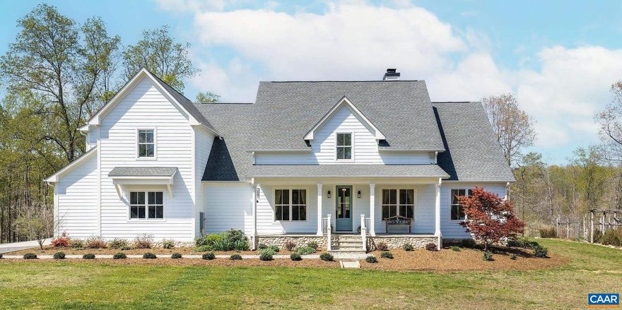 Welcome to your private eco-friendly oasis, where modern farmhouse charm meets thoughtful sustainability on 21 gently rolling acres.  Conveniently located close to top-notch health care, CHO airport, and excellent wineries, this property offers the best of both worlds. Built with durability and efficiency in mind, the home features ICF construction, geothermal heating, and an impressive 40 GPM well.  3 spring-fed streams wind their way through the land, supporting a vibrant ecosystem that includes abundant wildlife.  Thoughtfully planted riparian buffers add to the environmental stewardship and long-term beauty of the landscape, as do a bounteous garden, a mini orchard filled with fruit trees and figs, and professionally managed beehives that flourish thanks to the diverse plantings.  Inside, meticulous attention to detail shines through tall ceilings, abundant natural light, spacious rooms & a thoughtfully designed floor plan ideal for both one-level living or a growing household.  The 2,375 SF detached carriage house is perfect for hobbies or storage, w/ potential to add a kitchen and bath.  Whether you?re seeking a peaceful retreat or a working homestead, this property blends modern living with the beauty of the natural world.,Glass Front Cabinets,White Cabinets,Wood Counter,Fireplace in Family Room