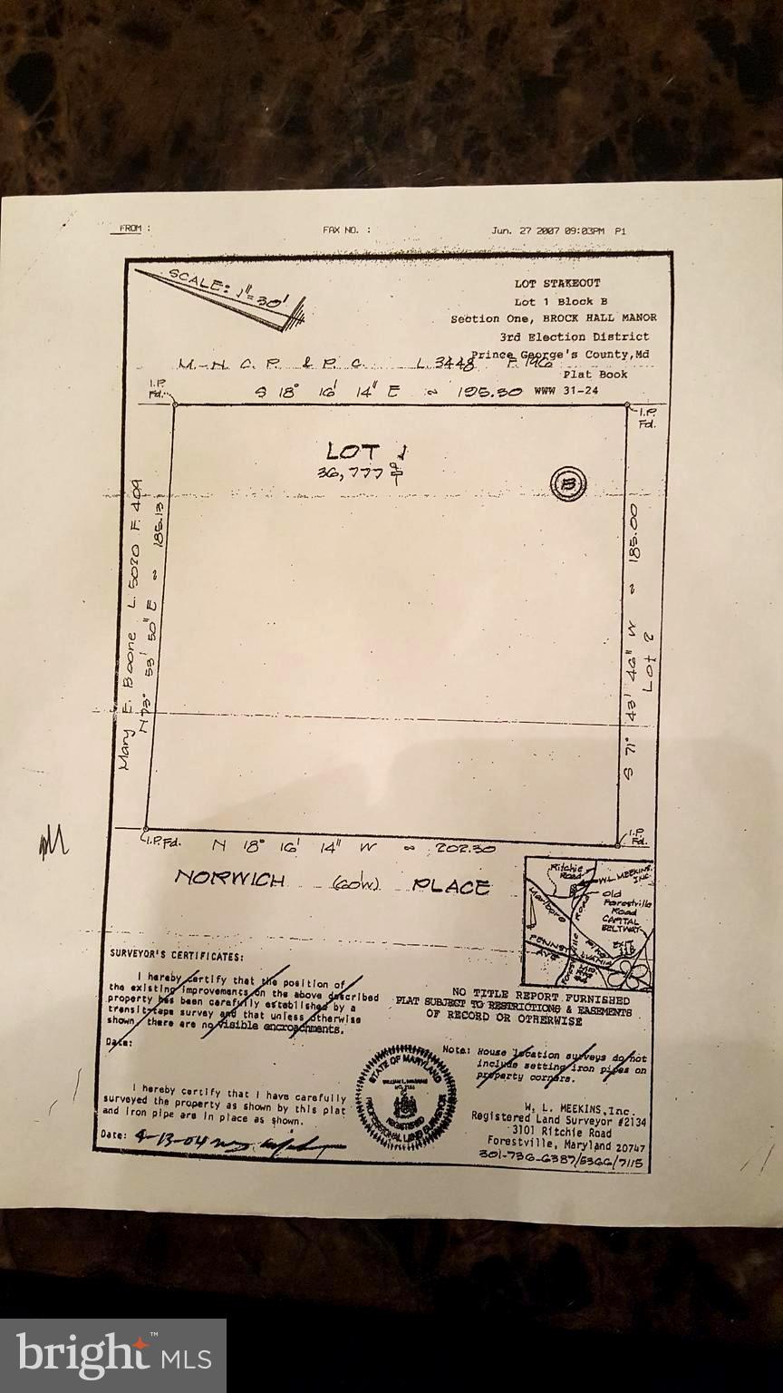 BROCK HALL MANOR - Land