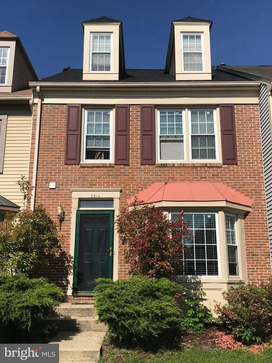 Brick Front Townhome back to woods. Bay window in bright & airy living room. Large kitchen with table space & to deck overlooking beautiful woods. Spacious master suite with vaulted ceiling, a loft, lots of closets space & ceiling fan. Finished basement features cozy wood burning fireplace, full bath, walkout to patio & fenced yard. Sep. laundry room & lot of storage spaces.  Convenient location, minutes to metro, shopping centers and restaurant.   2 assigned parking spaces. Tenant is responsible for a $75 repair deductible.