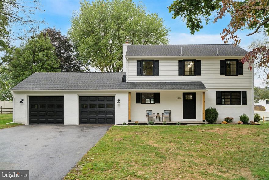 REDUCED! Completely renovated 4 bdrm 3.5bath home on over a half-acre in desirable West Chester! This home was fully gutted down to the studs and subfloors and put back together with top quality materials throughout, as good as new construction!  Brand new public water service and BRAND NEW SEPTIC tank and system!  All new electric, plumbing, PEX manifold, dual zone heating/central air, black Marvin windows, spray foam insulation, wood flooring, front and back porches, and more!  The curb appeal begins as soon as you pull into the driveway with new front walkway, landscaping, split rail fencing, and welcoming covered front porch, an ideal space for your morning coffee or evening glass of wine!  Step inside to discover a wide-open floor plan, tons of natural light, and stylish finishes throughout.  Featuring 7” wide plank wood flooring, recessed lighting, 5 panel doors, matte black fixtures and hardware, and a thoughtfully designed layout with zero wasted space.  The main level of the home is an entertainer’s dream.  The kitchen features a stunning tile backsplash, gorgeous quartz counters, large island with counter seating for four, Kohler faucet, pull out trash cabinet, counter depth refrigerator, and oven with an air fryer setting!  The living room includes an oversized picture window and decorative original brick fireplace with custom wood mantle made from a reclaimed beam.  Enjoy beautiful backyard views through the dining room sliding glass door or step outside onto the covered porch complete with slate flooring, vaulted ceilings, custom black metal railings, and ceiling fan with remote… the perfect space for grilling, entertaining, dining al fresco, or watching the game!  The 4th bedroom of this home is located on the 1st floor and would make a great guest room, office space, or both- as shown!  Also tucked away on this level are a half bathroom and a coat closet for added convenience.  The original wooden staircase has been beautifully refinished and includes custom metal railings leading you upstairs where you’ll find 3 bedrooms, 2 full bathrooms, hall linen closet, and pull-down staircase for attic access and extra storage space.  The spacious primary suite has vaulted ceilings, arched doorway leading to a customizable walk-in closet, additional closet, and an ensuite bathroom with space saving pocket door, pebble stone shower floor tile, and Kohler fixtures and toilet.  The secondary bedrooms are both a great size with ample closet space.  The hall bathroom features a double sink vanity with marble counter and great storage, Kohler/Moen fixtures, arched mirrors, and a bathtub.  Downstairs you’ll find a massive, finished basement with full bathroom, laundry room, mechanical room, and bilco doors that lead to the side yard and make furnishing this space a breeze.  The basement offers flexible space for a family room, home gym, children’s play area, bar, or any configuration that suits your family’s needs!  The basement & 1st floor’s heating/cooling is controlled by one thermostat while the 2nd floor has its own thermostat... combine this with cinderblock exterior walls & spray foam insulation and you have an extremely efficient and solid home! Oversized 2 car garage, yard storage shed, custom distressed paint finish on the rear wood siding, approximately 2300sqft of interior living space, and fencing around this sizable level lot all complete this perfect package.  The garage has pull down stairs to an another attic space, a door that leads to the backyard, and a door that leads into the kitchen.  (Garage floors were pressure washed just before the photos, forgive the remaining puddles!) Conveniently located minutes away from parks, restaurants, shops, top rated West Chester schools, gyms, highways... and just a 5-minute drive to restaurants, boutiques, pubs, coffee shops, and events that downtown West Chester offers. Check out this home today, you won’t be disappointed!  Listing agent is the owner.