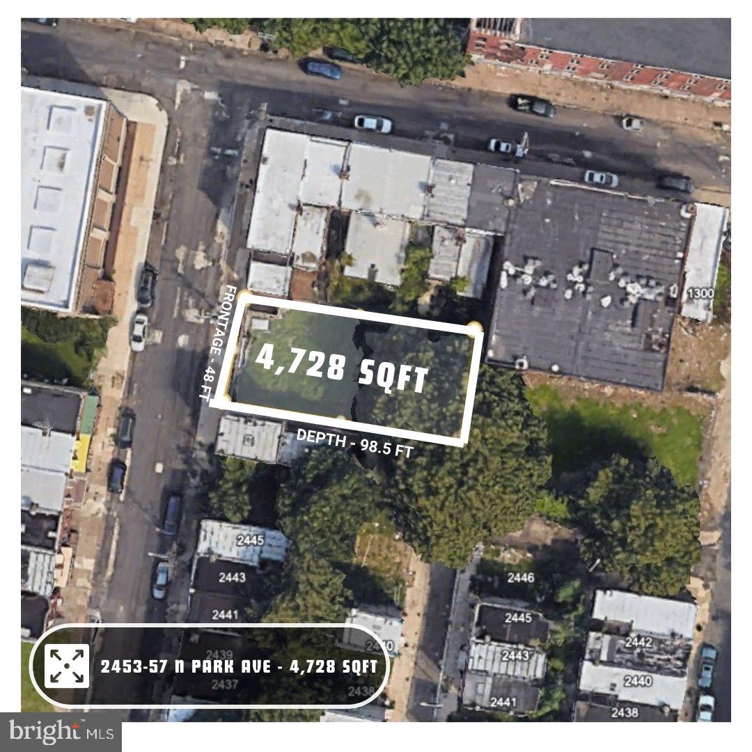 Seize this incredible investment opportunity in the rapidly growing Templetown neighborhood, just one block from Broad Street and minutes from Temple University's bustling campus. 2453-57 N Park Ave is a 4,728 sq ft vacant lot (approx. 48x99 ft) zoned CMX-2, offering a versatile canvas for commercial or mixed-use development. This prime location is ideal for residential units, retail space, industrial use, or other complementary facilities catering to the area's strong demand. For an even greater development footprint, 2453-57 N Park Ave, located directly adjacent to 2453-57, can be purchased alongside 1324 W Cumberland St, an RM-1 zoned property with 2,500+ sq ft of interior space, presenting significant potential for conversion into multiple rental units to meet the growing demand for student and professional housing. Together, these properties offer a combined lot size of over 6,700 sq ft in a high-demand rental market with rising property values. Conveniently located near Temple University Hospital, public transit (Broad Street Line & SEPTA bus routes), and local dining & amenities, this is a rare and lucrative investment opportunity. Contact us today to explore development possibilities and schedule a site visit!