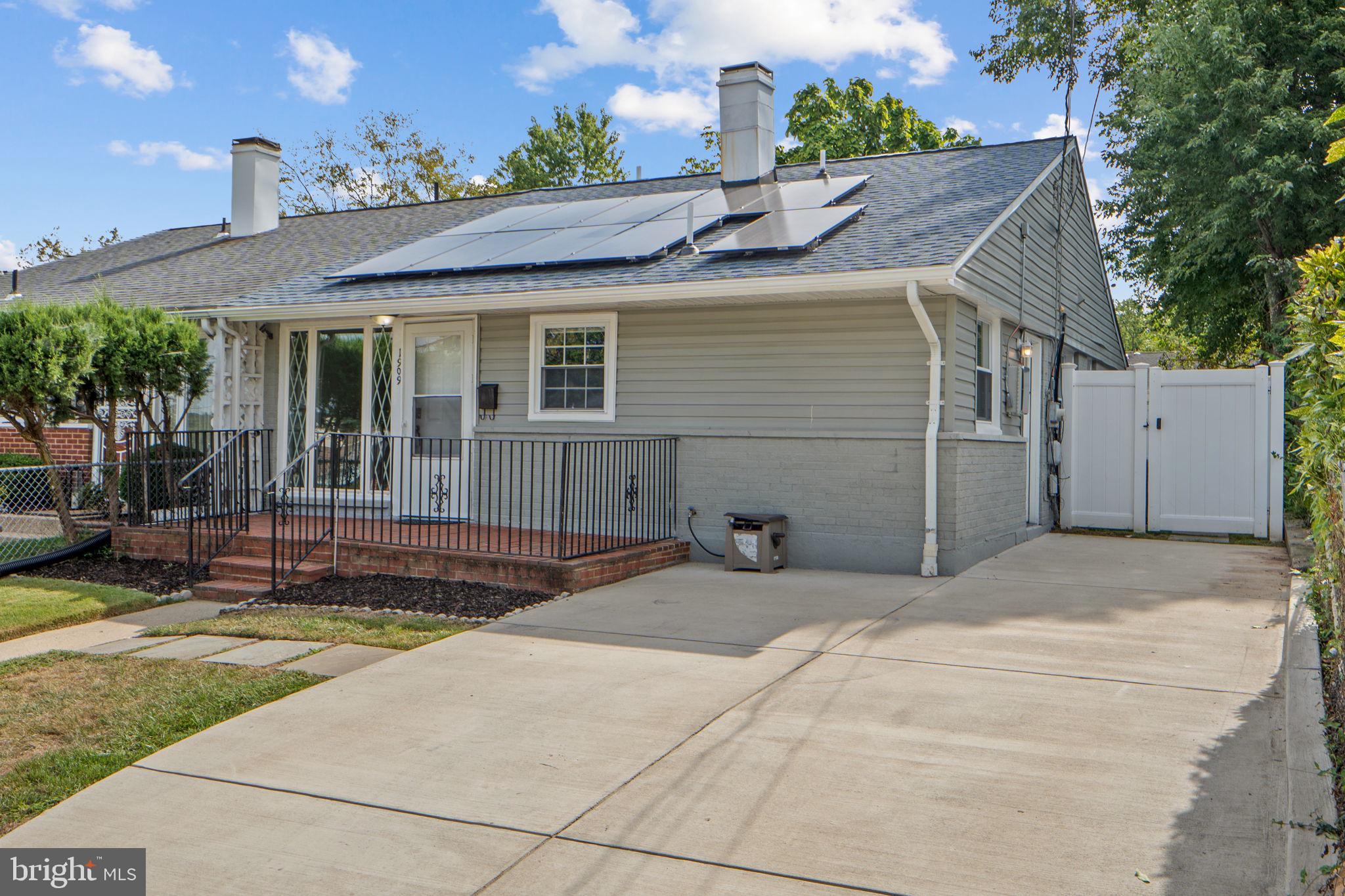 Welcome to this beautifully updated semi-detached home offering 3 bedrooms, 1 full bath, and over 1,100 square feet of living space with plenty of room to grow. Freshly painted with brand new flooring throughout, the kitchen features granite countertops. The spacious primary bedroom includes french doors that open to the backyard, perfect for indoor outdoor living. Major updates include a 1-year-old roof (flat side slightly older), solar panels, the HVAC system, windows, and interior doors all replaced within the last 5 years. Step outside to a fully fenced yard with a newer privacy fence and patio both around 2 years old this is perfect for entertaining or relaxing. Situated on a generous 5,000+ square feet lot, the property also offers a driveway that accommodates 3 or more cars. All this with no HOA!! Don’t miss this move-in ready gem with excellent indoor and outdoor living that is great for commuters. This home is loaded with value, welcome home!!