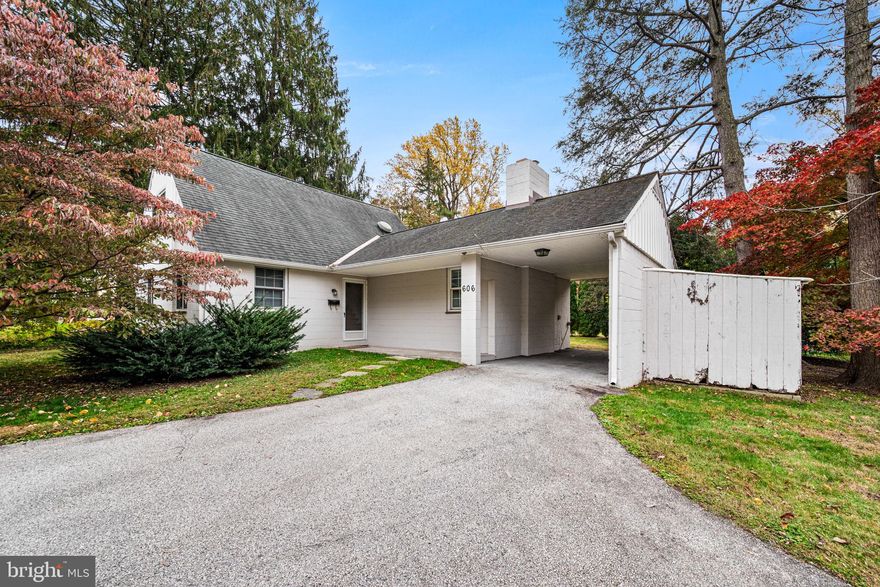 This wonderful home on a secluded and quiet street near Swarthmore College offers an exceptional opportunity. 606 Ogden Avenue is perfectly sized with three bedrooms and two full bathrooms, including a ground-floor bedroom and den. Located just blocks from a renowned arboretum and college grounds, providing easy access to downtown Swarthmore and the regional train. This home is ideally laid out for single-floor living. The spacious living room, featuring a wood-burning fireplace, and the adjoining dining area provide an ideal setting for entertaining. Large windows throughout the southern side of the house brighten the living area, making it welcoming and luminous. The generous kitchen boasts numerous solid wood cabinets and stone countertops, offering ample space for multiple cooks to prepare delicious meals. The adjacent breakfast room, surrounded by windows, will cheer up your mornings. On the second floor, you'll find two perfectly sized bedrooms with a full bathroom and a cedar closet, perfect for storing your woolies. The laundry setup is conveniently located in the basement. All windows throughout the home have been replaced with modern Anderson windows.