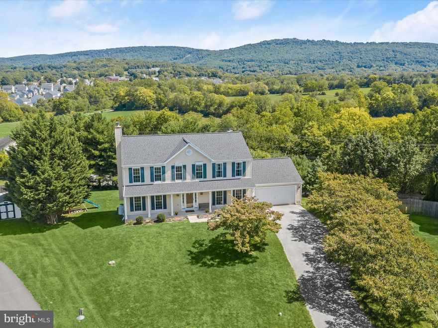 Welcome to 102 Mason Place, a spacious colonial located in the sought-after Crestview community of picturesque Boonsboro! Step inside to a welcoming foyer flanked by formal living and dining rooms, perfect for entertaining. The heart of the home is the eat-in kitchen, featuring a center island, breakfast bar, pantry, and a casual dining area bathed in natural light from a charming bay window. The adjoining family room, warmed by a cozy fireplace, offers direct access to the deck for seamless indoor-outdoor living. Upstairs, the primary suite boasts soaring cathedral ceilings, an en-suite full bath, and a walk-in closet. Three additional bedrooms and a full bath complete the upper level. The lower level provides ample storage space, making this home as practical as it is beautiful. Windows replaced with Certainteed windows, reverse osmosis water filter, furnace humidifier, whole house water filter, and whole house water softener included.  Roof was replaced in 2019 Architectural  Asphalt Shingles. Heat pump replaced in 2018 .
Nestled at the foot of South Mountain, between Hagerstown and Frederick, Boonsboro forms a gateway to relevant colonial and Civil War heritage sites including the National Road, Washington Monument State Park, South Mountain and Antietam National Battlefield. The C&O Canal Towpath and Harpers Ferry Historical Park are only minutes away, and the proximity to the Appalachian Trail makes Boonsboro a welcome respite for hikers.  
Boonsboro offers visitors an array of local attractions: a Town Museum featuring historical artifacts, a restored 1902 Trolley Station, a beautiful Park and the Inn BoonsBoro - a historic bed-and-breakfast located on the Square owned by New York Times Bestselling author Nora Roberts. Also nearby are the Crystal Grottos, Big Cork Winery, and Harpers Ferry.