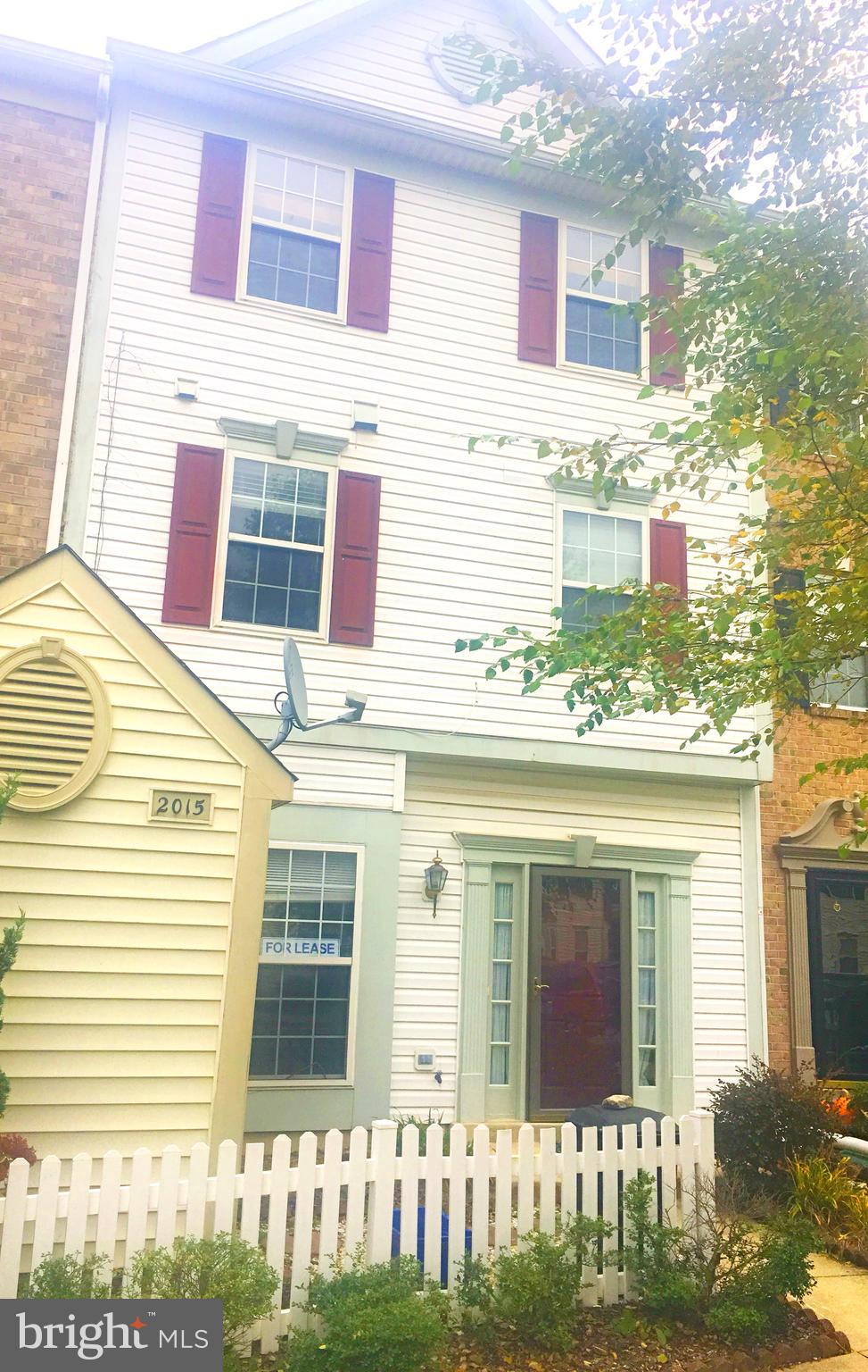 This 3 level town home boasts a HUGE Master bedroom with WALK IN CLOSET and attached master bath. Second and third bedrooms with full bath on the second level as well as separate laundry room. Stainless steel appliances in kitchen and granite counters in both bathrooms Good credit and qualifying income. NO CATS. Dogs on a case by case basis. No Smoking and No Groups. Tenant pays utilities but WATER IS INCLUDED!!