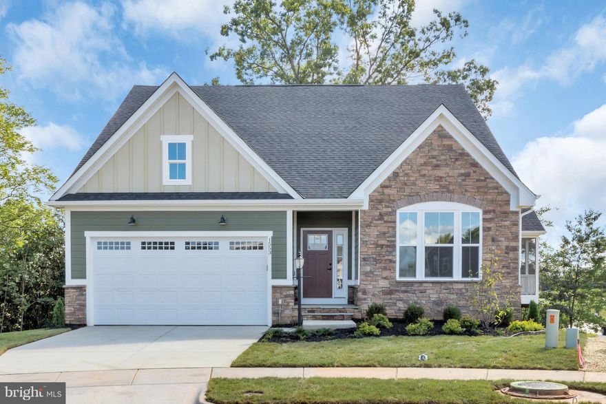 Beautiful single-level Andover Model built to customer's specifications - entered for comp purposes.  Features include: over 2,900 sq., ft. on 2 levels, 2 bedrooms on main level w/ study, morning rm off of kitchen, hardwood flrs throughout main level, full finished basement w/ wet bar, bedroom & full bath and stone/brick front!  Images shown are representative only.