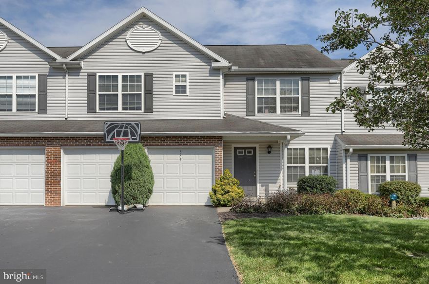 Care-free living in the Villas at Hershey Meadows! Welcome to 126 Peregrine Lane, this home boasts two bright, generous living areas, one equipped with a cozy gas fireplace, projector, and large projection screen making it the PERFECT spot for movie night or to watch the big game! Both living areas are located just off of the eat-in kitchen with ample storage space, pantry, and gas cooking.  Head upstairs to the tranquil primary suite that boasts a primary bath with a soaking tub, separate shower, and massive walk-in closet with custom shelving. The second level is also home to 2 additional spacious bedrooms, an updated Jack & Jill bathroom,  a versatile loft area, and convenient second-floor laundry.  Enjoy coffee and the sunrise on the front porch or summer nights grilling out in the fenced-in backyard.  This community is conveniently situated with easy access to Hershey/ Hummelstown, Hershey Medical Center, Hershey Attractions, and major highways!