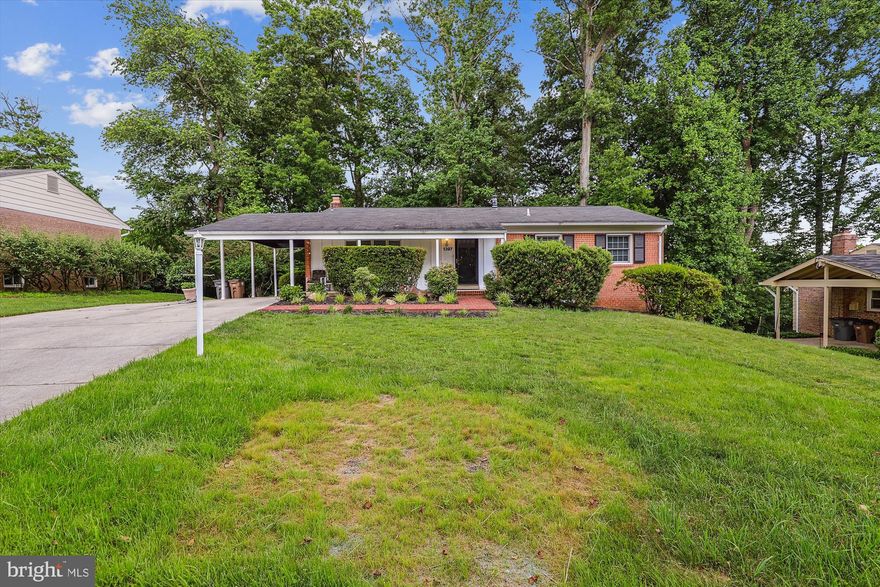 ONE LEVEL LIVING!!!! Very Cool and updated Rambler in Potomac Woods. 
Welcome to ONE LEVEL LIVING in the sought-after neighborhood of Potomac, MD. This spacious home offers the perfect blend of comfort and convenience. With 4-5 bedrooms and 4 bathrooms, there is plenty of space for everyone. The hardwood flooring throughout adds a touch of elegance to the home, while the updated eat-in country style kitchen is perfect for preparing delicious meals. The custom bathroom designs provide a luxurious feel, making every day feel like a spa day. The carport offers convenient parking for your vehicles. Located in close proximity to Potomac's amenities, this home is ideal for those seeking a convenient lifestyle. Don't miss the opportunity to make this house your home. Feeds to Ritchie Park ES, Julius West MS, and Richard Montgomery HS.