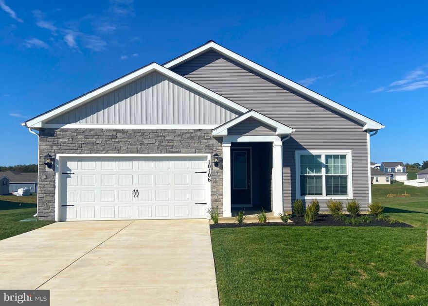 This one-story home features a stylish and functional layout with 3 bedrooms, 2 bathrooms, a large living room and more. The kitchen with its granite countertops, oversized wood cabinetry, full suite of energy-efficient appliances and easy access to the dining room, creates a functional area for cooking meals. In addition, this home comes with desirable upgrades included at no extra cost such as luxury vinyl-plank flooring, a Wi-Fi-enabled garage door opener, programmable thermostat and more.