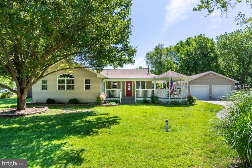 Just minutes from the Chesapeake Bay Bridge, this 3 bedroom, 2 full bath has it all... From the large front trek deck that wraps the front of the home to a covered seating area and rear deck overlooking the inground pool, you won't be disappointed in this home.  An open floor plan, upgraded kitchen, huge master suite, situated on a corner lot, this home won't last long.  Plenty of parking on the large concrete driveway and a true two car garage all on one of the best lots in Kent Island Estates.  Here is a list of upgrades to this home:  New 3 ton heat pump (installed 1/19), 2 independent 1 ton Fujitsu mini split heat & air units for energy efficiency, free standing Bosca Soul 700 pellet stove (8200 - 47,000 BTU), tilt in vinyl windows, 488 sq ft wraparound porch with composite decking and vinyl railing, 386 sq ft open back deck with composite decking and vinyl railings, hardwood flooring throughout living area, tile flooring in bathrooms and laundry room, 4' wide hallway, 36" internal pocket doors for unobstructed access, master bedroom walk-in closet with built in closet system, kitchen appliances less than 6 months old, Corian counter tops throughout kitchen, concrete driveway, 24x28 garage w/10' ceiling, Johnson Inground Gunite pool 7' deep end, fenced yard approximately 90'x180'.