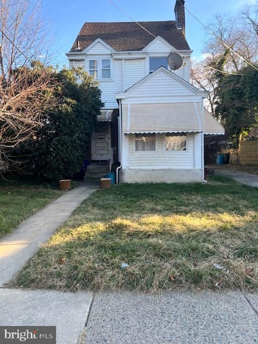 This property is being sold AS-IS! First floor has living room, dining room and an eat in kitchen. The kitchen has ceramic flooring and countertops and separate eating area. A sunroom/porch complete the first floor. The second floor has three bedrooms and a hall bathroom.  The finished attic could be used as a fourth bedroom. The basement has a full bathroom and has space for a washer and dryer. Detached rear garage and private driveway. This home has great potential with just some cosmetic updates.