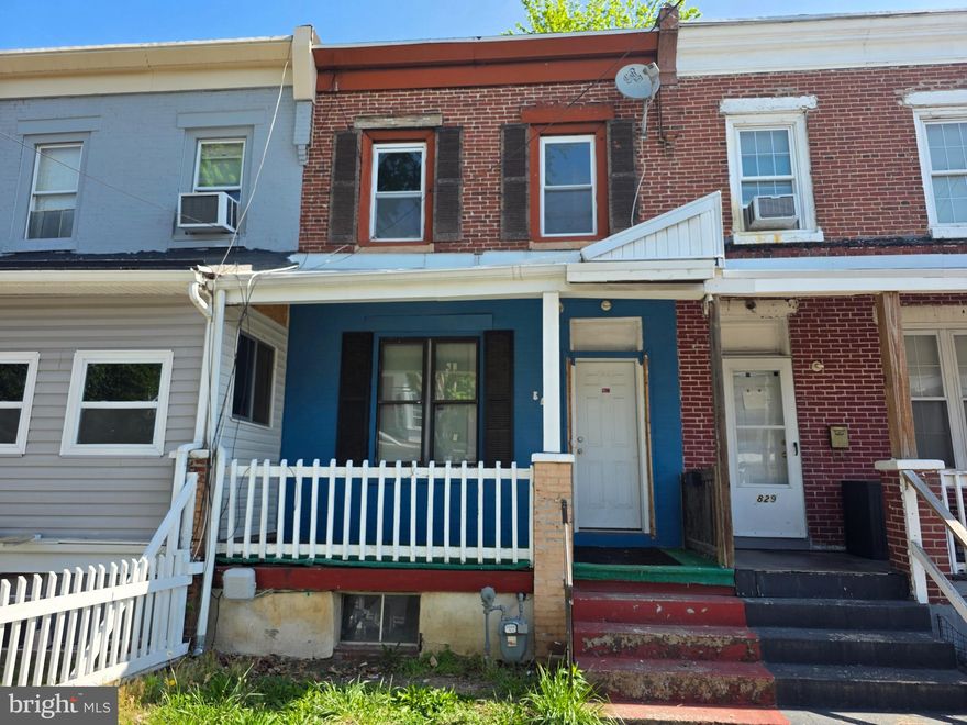 2 bed, 1 bath home with a great layout in need of repair.  Previously rented for $1250 per month.  With renovations could easily increase rent to $1400-1500.  Owner is a Delaware licensed real estate salesperson.