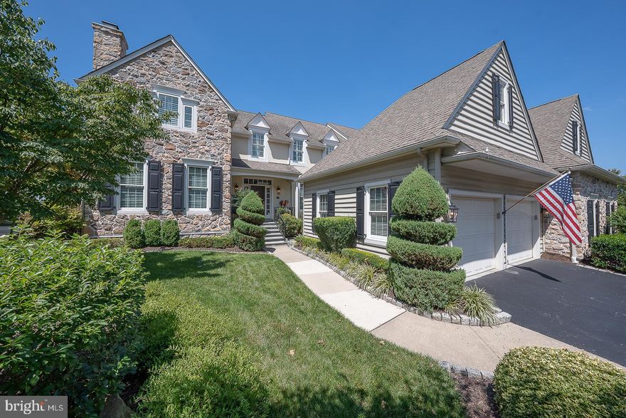 Discover unparalleled sophistication in one of a kind, exceptional 3-bedroom, 3.5-bath carriage home, ideally situated on the 17th green of the prestigious Applebrook Golf Club in East Goshen Township. Originally designed by and for the builder (Pohlig) himself, this custom residence is located in the highly sought-after Applebrook community and features the highest-quality materials, superior craftsmanship, and an elevated trim package throughout. Approach this inviting home through a private, beautifully landscaped entrance featuring a charming front door and a peaceful side landing with a bench.  From the moment you step into the grand foyer, you'll be captivated by the gleaming hardwood floors, intricate crown molding, and sweeping staircase that set the tone for timeless elegance. The formal living room impresses with a striking gas fireplace framed by floor-to-ceiling millwork, while a private study with custom built-ins and recessed lighting offers a refined space to work from home or read. A stylish formal powder room and coat closet for guests sits conveniently as you enter the main living areas. Designed for both luxurious daily living and exceptional entertaining, the sun-filled family room boasts a coffered ceiling, surround sound system, gas fireplace, hidden storage within custom cabinetry, and a wall of French doors that frame breathtaking views of the golf course. The chef’s kitchen is a showpiece, equipped with a 6-burner gas cooktop, double ovens, granite countertops, paneled Sub-Zero refrigerator, oversized island, and built-in secretary’s desk. A bright and airy breakfast room provides panoramic views, while the formal dining room dazzles with refined millwork. The adjoining bar area is equipped with glass cabinets and a wine fridge for effortless entertaining. A spacious mudroom off the two-car garage completes the main level with functionality and style. Upstairs, the elegant primary suite offers a tranquil retreat, featuring tray ceilings, dual walk-in closets, and a spa-inspired ensuite with soaking tub, oversized tile shower, heated floors and dual vanities. Two additional bedrooms with generous closet space share a Jack-and-Jill bath with separate vanities, glass enclosed shower and a skylight, while a large laundry room and an additional office or optional fourth bedroom with gas fireplace offer versatility for modern living. The fully finished lower level extends the home’s exceptional living space and is thoughtfully designed for both relaxation and entertaining. It features a full wet bar complete with an ice maker and beverage center, a custom wine cellar, and a comfortable lounge area perfect for movie nights or casual gatherings. A spacious recreation area with a pool table, a full bath, sauna, and a home gym, easily adaptable as additional office space, adds to the versatility of the space. Ample storage is also available throughout, ensuring both form and function are effortlessly maintained.  Step outside to a beautifully landscaped flagstone terrace, featuring a pergola, built-in gas grill, stone fire pit and surrounding wall, and retractable awning perfect for year-round entertaining or simply enjoying the serenity of the golf course and captivating sunsets. This sun-drenched, custom-designed home also includes a full home generator, ensuring uninterrupted comfort and security no matter the weather. Ideally located just minutes from the shops and dining of Malvern, East Goshen Park, Willisbrook Preserve, and Philadelphia’s Main Line, 337 Applebrook Drive offers the pinnacle of luxury living in an unmatched location. This sun-drenched, custom-designed home is an extraordinary opportunity not to be missed.