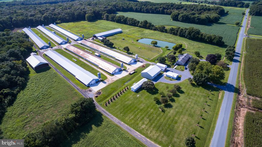 Seller contributing the upgrade list amount to escrow at closing (per quote price amount only per acceptable offer rounded to 80,000 w/ full offer ) Location Location - Talbot county Poultry farm - consisting f 6 poultry houses. The farm sits on little over 38 acres with a beautiful well maintained rancher. The house consist of 2,468 sq. footage of living in this living space house has 4 bedrooms and 2 full bathrooms. Gathering room consist of a wood stove. Eat in kitchen leads right into the large kitchen all updated. So many amenities this house has to offer in the floor plan. There is also a hot tub and a screened porch with a fenced back yard. There is also a mobile home that conveys with the sale the can be rented, parents or tenant use, all remodeled. Now let's talk about the farm. First the horse area ready set up tp bring your horses or maybe a future add on.
The poultry houses 1,2) 40 x 400 clear span approx age 1980 3,4,5,6)40 x 500 clear span approx age 1998
All houses have Agrivent controllers (Set to app on phone) Houses 1,2) has all new feedlines with Cumberland pans. Houses 3,4,5,6) have Cumberland feed pans not new feedlines. Drinkers in 1,2) Cumberland 3,4,5,6 Valco. The farm consist of 6 wells and 2 generators, 1 to each three houses. Houses 2,4,5,6) all have new recir. pads. This is a beautiful farm with a well maintained appearance in an area that is close to Easton but with a peaceful area of the county. Make your appointments soon to see the farm. Any buyer has to to come with a Maryland licensed realtor and realtor needs to check with listing agent time frames farm can be shown.