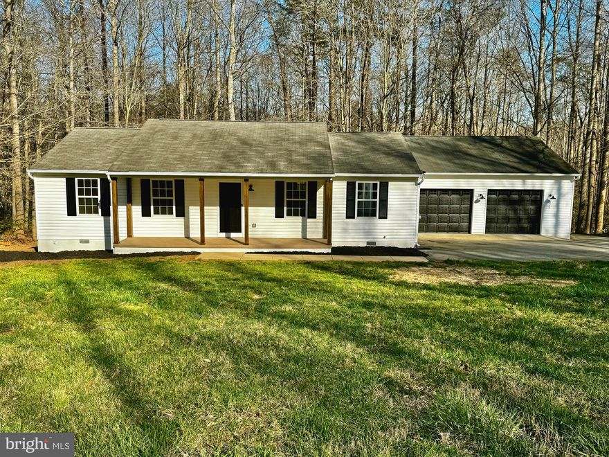 YOU DON’T WANT TO MISS THIS HIDDEN GEM! This stunning 3-bedroom, 2 full bath home is a FULLY RENOVATED one-level rambler on a lush 2.5-acre private lot. The home boasts NEW Luxury Vinyl Planks throughout, a delicious gourmet kitchen with NEW stainless steel appliances, NEW ceiling height cabinets, and sparkling NEW beautiful granite countertops and ceramic backsplash. Retreat to the spacious bedrooms, with the primary bedroom encompassing his and her closets, a completely NEW luxurious en suite with double sinks, and a HUGE walk-in shower with dual shower heads! Feel pampered in the all-new gorgeous hall bath with floor-to-ceiling tile and a beautiful modern vanity with ample space to store toiletries. The open floorplan and sizable NEW deck at the rear of the home are sure to impress and are perfect for entertaining and hosting summer BBQs. Wait, there’s more! Enjoy an additional 1,000 plus sq ft of bonus space with 11 ft high ceilings in the enormous, fully finished, heated, attached tandem garage, that can easily fit 4+ vehicles and features 2 brand new heavy duty garage door openers, and a private room with a gorgeous glass barn door, perfect for a private home office, hobby room/workshop, gym, or game room. Did I mention the all-new high-end fixtures and hardware featured throughout?! Look no further. Your luxuriously designed dream home awaits you! 
Need financing options? Ask me how you may qualify for a free rate buy down or up to 105% financing