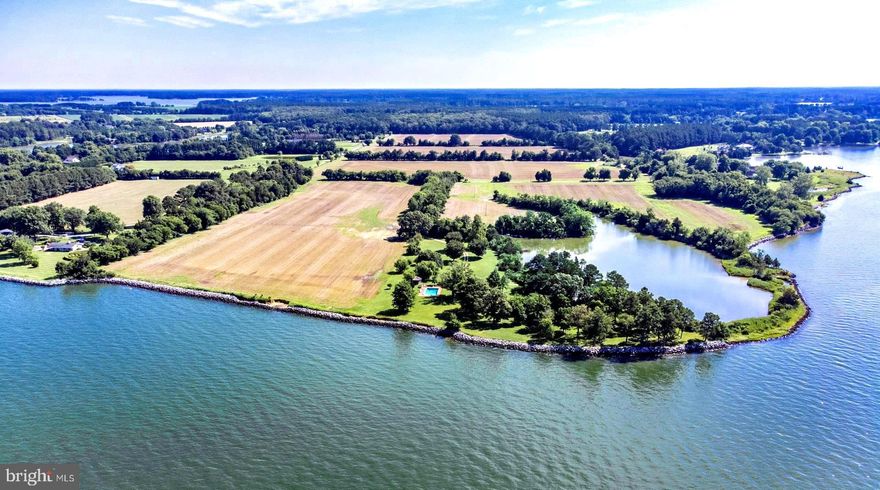 Welcome to "Evergreen", truly one of the most beautiful waterfront farms in Talbot County. Sited on 121 acres in Oxford Md, this property has over 2000' of shoreline (most rip-rapped) bordering the Choptank River and Island Creek, and a large tidal pond which offers incredible views and is an extraordinary habitat for wildlife. Spectacular sunrises and sunsets can be seen from this property, which is one of the few remaining large parcels offering complete privacy yet just minutes to Oxford.  The meandering lane leads through the fields and up to the gorgeous point with panoramic vistas. The 6BR/5BA house was built in 1962, remodeled in the mid 1980's, and boasts amazing water views from nearly every room. In addition, there are 2 living areas and wonderful 1st and 2nd floor waterside screened-in porches. 
Adjacent is the large gunite pool and the protected pier is located in the cove and offers 3.5'MLW.
80 acres are currently being farmed  at $4800/year and hunting rights have been given to the same hunters for many years (income is $10,000/year). No formal written leases are in place.
The house has also been rented on a short-term basis for the last few years.
The pier and barns are being sold in as-is condition. A right-of-way is in place for the property located at #4184 Evergreen. No land is in CREP or conservation.
2 SDA's have been approved but not platted by Talbot County and additional perc testing is being done this wet season. 
This is a very unique and rare opportunity to own an outstanding property on the Eastern Shore!