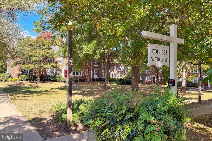 Welcome to 1723 N. Troy St., #405! This lovely top floor, 1BR condo is located on a beautiful courtyard in sought-after Colonial Village. Live in a tree-lined, peaceful oasis that provides all the urban amenities in the Courthouse and Clarendon communities. Just blocks from the Courthouse and Rosslyn Metro stops and in close proximity to I-66, Langston Blvd, and Route 50, this condo is a commuter’s dream. Offering both tranquility and convenience, it’s the perfect home in a spectacular location! Detailed Information: *Top floor unit with no common walls *Brand-new stainless refrigerator, range, and dishwasher *Newly painted throughout with warm neutral colors *Large closets with loads of storage space *Built-in floor-to-ceiling bookshelf in the bedroom *HVAC new in 2015 *Separate storage cage and laundry facilities across the small courtyard in building 1701 *Low condo fee of just $324 *Pet-friendly community *Perfect for first-time buyers and investors alike! Just a few short blocks to both the Courthouse and Rosslyn Metro stations. Shops, restaurants, parks, movies all within walking distance. Blocks away from the Custis bike trail. Five minutes to Georgetown and downtown DC. This one can't be missed!