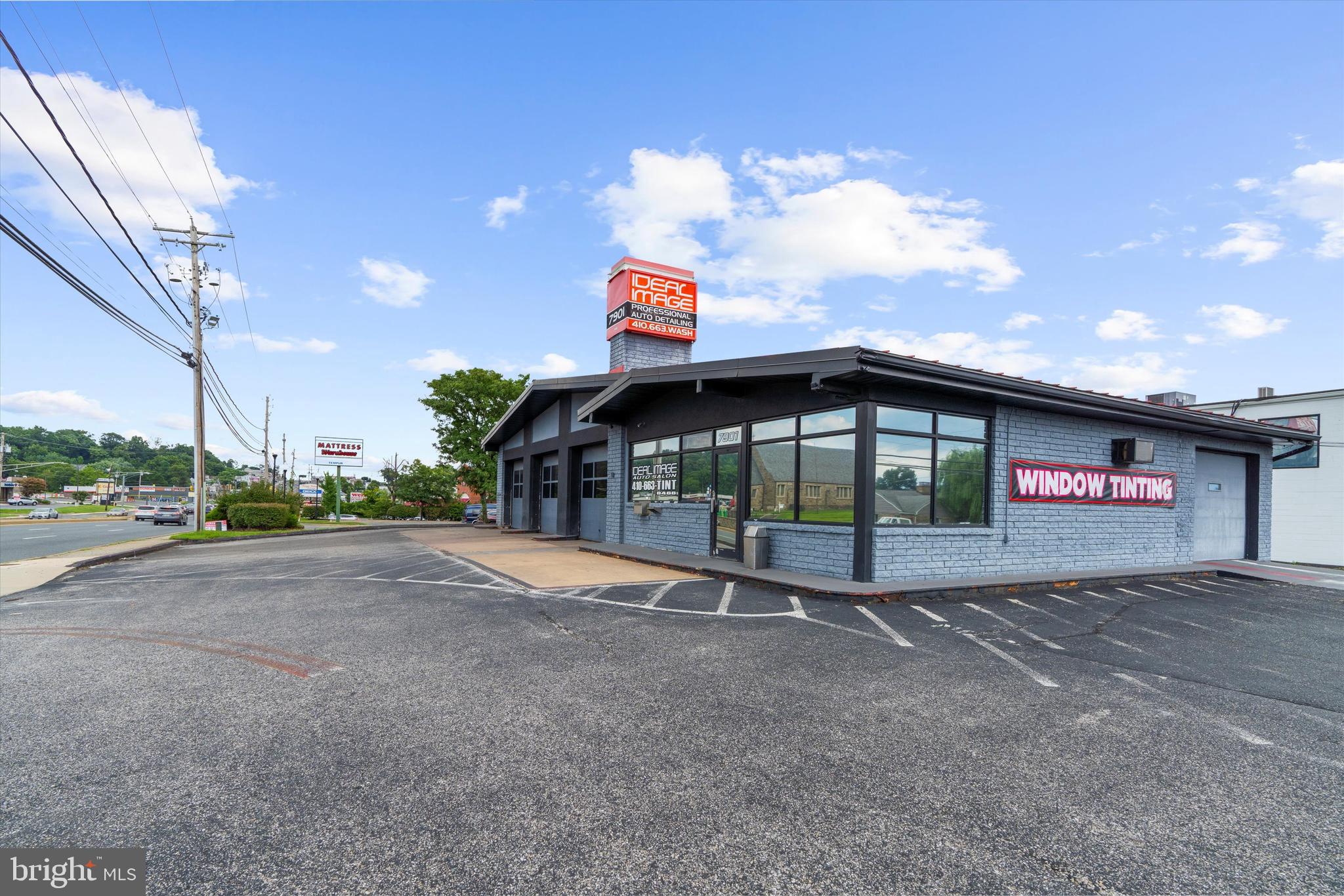 Now available: a well-maintained commercial property ideally located just off the I-695 Beltway, offering high visibility and exposure to thousands of passing vehicles daily. This is a prime opportunity for investors or business owners seeking a fully leased, income-producing asset in a high-traffic area.
The property is currently occupied by a reputable auto detailing and window tint business with a lease in place for the next two years, with three five year renewal options. The building features over 2,300 square feet of functional space, including three spacious garage bays, making it ideal for automotive services or a range of commercial uses.
Renovated less than 10 years ago, the building is in excellent condition. It includes central air conditioning, ceiling fans, and three bathrooms to accommodate both staff and customers comfortably. The large parking lot can hold more than 10 vehicles, providing ample space for customer parking or vehicle staging.
This is a fantastic opportunity to own a versatile commercial property in a high-demand location with immediate rental income. Don’t miss your chance to invest in a proven performer with strong potential for future growth.