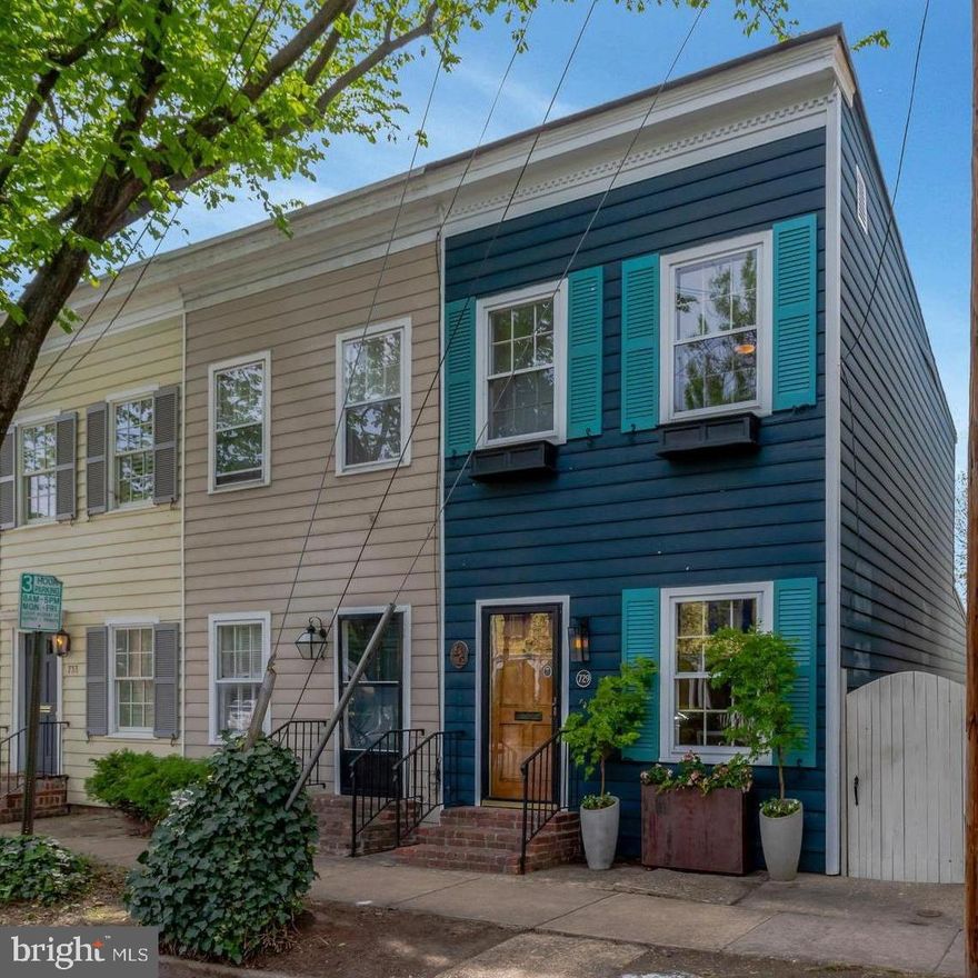 Welcome to 729 S Fairfax Street, a charming end-unit townhouse located in the highly sought-after SE Quadrant of Old Town Alexandria, Virginia. This historic residence, built in 1870, offers a unique blend of classic charm and modern convenience, making it an ideal choice for discerning buyers. As you step inside, you are greeted by a bright and airy main level floor plan, accentuated by beautiful original hardwood floors that exude timeless elegance. The abundance of natural light enhances the welcoming atmosphere of the home, creating a warm and inviting space. The recently renovated kitchen is a standout feature, boasting chic vintage-inspired appliances and an induction range that will delight any culinary enthusiast. The thoughtful design and high-quality finishes make this kitchen both functional and stylish, catering to modern living needs. This home offers two well-appointed bedrooms, providing comfortable living spaces for residents or guests. The full and half baths have been tastefully renovated, offering modern amenities while maintaining the home's historic charm. Step outside to discover your private back patio oasis, perfect for outdoor dining or simply enjoying a quiet moment. The spacious storage shed provides ample space for all your storage needs, enhancing the practicality of this property. Freshly painted and move-in ready, this home is ideally situated close to parks, the scenic Mt Vernon Trail, and a variety of shops and restaurants. Its prime location offers easy access to the vibrant lifestyle of Old Town Alexandria. This property is a rare find in a desirable location, offering a truly exceptional living experience. Don't miss the opportunity to make this beautiful home your own.