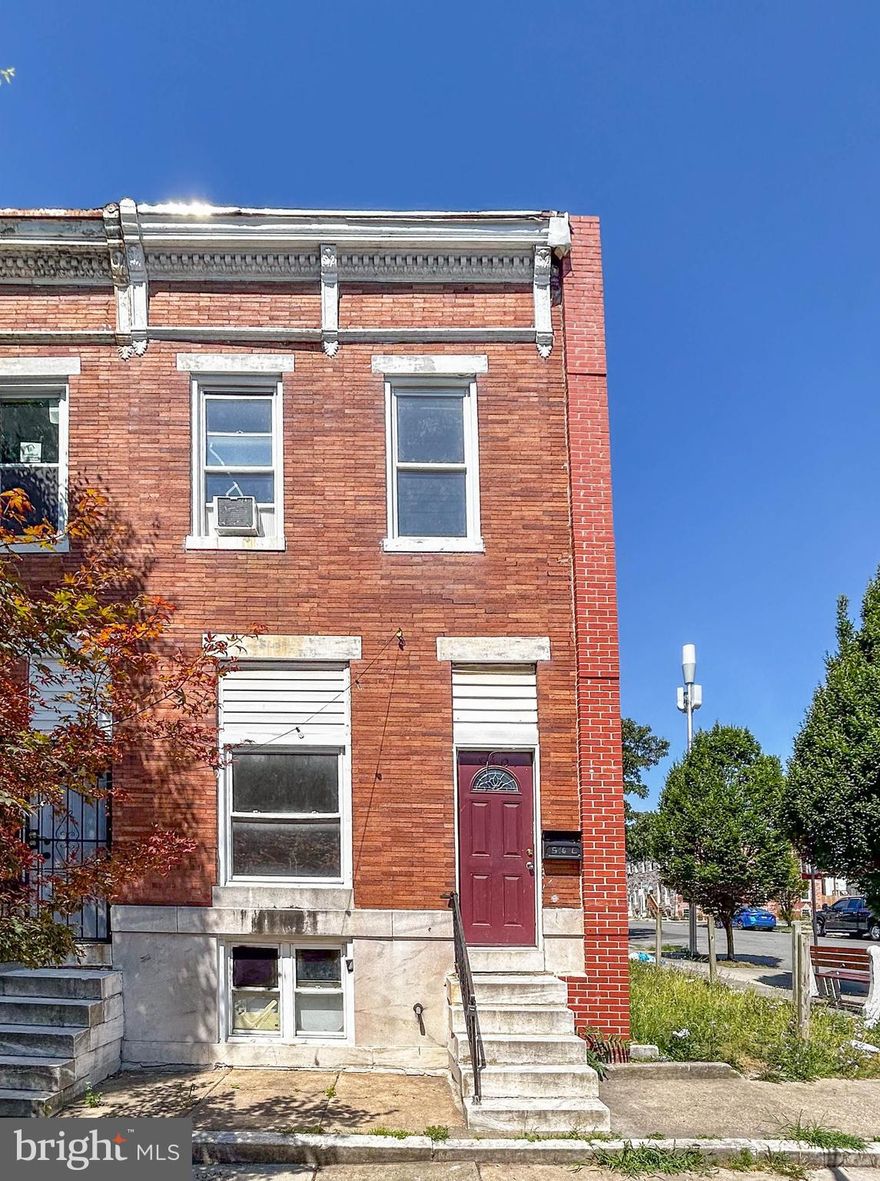 List price to be opening bid at online only auction.  Online auction to be conducted on Auctioneers website.  Bidding begins Thursday, July 18th & ends Tuesday, July 23, 2024 @ 11:00AM. End-of-Row Brick-Front Townhouse in the "McElderry Park" Neighborhood of Baltimore City, with 2 bedrooms , 2 bonus rooms and 2 baths. The backyard is fenced-in around the patio. The house is not occupied and would be a great opportunity for a homeowner, or upgrade and flip, or use as a rental.  Houses located at 539 N. & 533 N. Lakewood were both recently renovated and sold for $265,000 each. 537 N. Lakewood also sold for a similar price.  Main Level: includes a living room, dining room, eat-in kitchen and laundry room. There is a back door in the laundry room that opens to the backyard.  Upper Level: includes 2 bedroom, a bonus room and a full bath. Lower Level: includes an open room, bonus room, full bath, storage area, sump pump, and the mechanical systems for the house.  Location: The property has a convenient location near dining, shopping, schools, recreational facilities, and access to transportation routes. Johns Hopkins Hospital and Patterson Park are nearby.