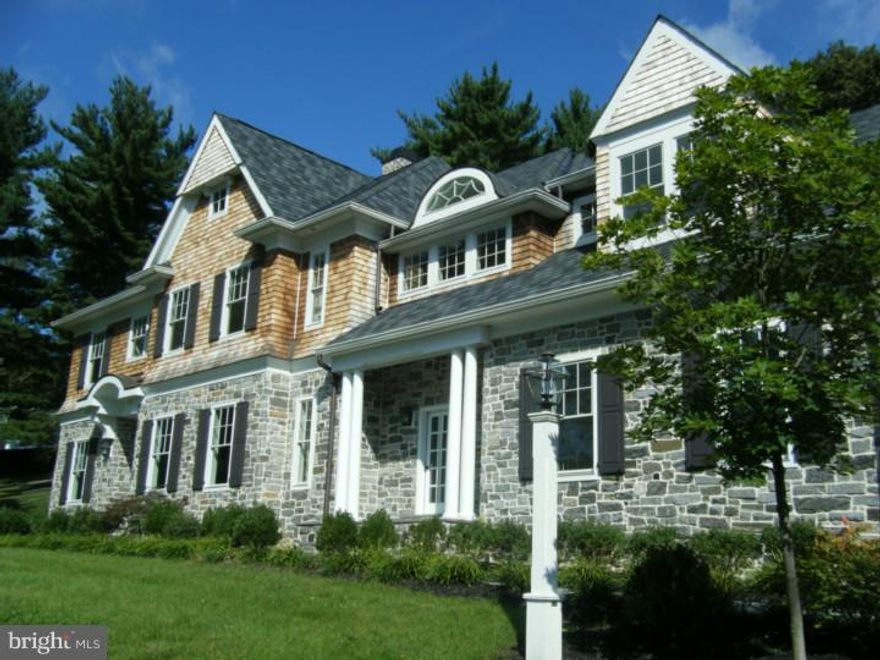 Shows like a model home ! This beautiful newer construction in Radnor Township. This 4 year old as good as new stone & cedar colonial with every added amenity  including landscape lighting,  an all house electronics system for stereo, ipad docking, a driveway with built-in snow melting system, 3 zone heat/cooling and beautiful outdoor entertainment areas. One area has a built-in gas barbecue island and another with has an outdoor wood burning fireplace with patio that is adjacent to private built in heated pool. The home offers 5 bedrooms, a fully cherry paneled office with gas fireplace, an open  living room with a large gas fireplace, an oversized laundry room, a wood or gas burning fireplace in the family room which is open to a custom kitchen which offers a private playroom or hers office! The basement has an outside entry and is ready for your finishes.