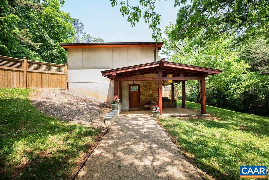 Superbly restored Mid-Century Modern home with 2 bedroom, 1 Bath Apartment on the terrace level. Includes full kitchen & laundry room.  Convenient location just Northwest of C'ville and UVA.