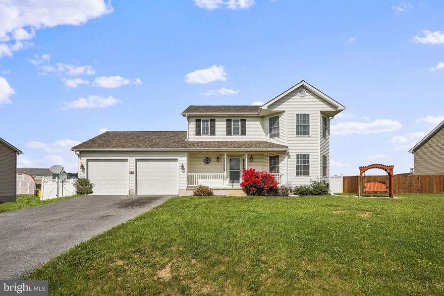 Well-maintained Colonial home with 3 br, 2.5 baths and an oversized 2 car garage. Living room and dining room offer lots of natural light and beautiful Australian cypress wood floors.  Eat-in kitchen with breakfast bar and access to the deck and flat fenced-in yard.  The spacious primary bedroom offers a walk-in closet, jetted tub, and separate shower. The full basement is partially finished with an additional room that can be used as a den or office space.   Great location right off of Rt 9 and minutes to I-81. Schedule your showing today!