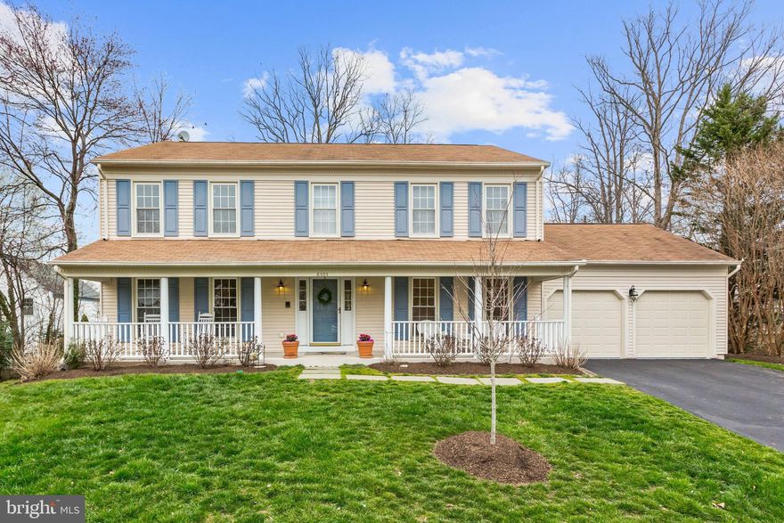 This Monroe model, set deep in a cul-de-sac, with welcoming  full-front porch, will instantly impress with its abundance of value-added features! 2 levels of fresh modern paint enhance the gleaming hardwoods and creamy carpets. Upgraded white Kitchen with bright hued counter tops add a pop of fun! New cook top and dishwasher! Adjacent Breakfast Room set in bay window lets the natural light pour in. Open Family Room with brick fireplace is roomy and cozy at the same time! French door leads to full-width Sun Deck with brick patio off stairs. Rare "back door" to 2-car Garage. Master Suite has deep walk-in and remodeled en-suite Bath: two sink vanities, expanded Roman Shower with dual heads and enticing free-standing soaking tub - all finished in timeless granite, tile and hardware. 3 secondary Bedrooms, each with ample closet space, share a large modernized Bath with updated desirable double sink vanity perfect for busy mornings! Enjoy the convenience of a upper level Laundry Area with conveying washer & dryer. Unfinished Basement is ready for your design.  Amenity-laden Little Rocky Run is also known for it's nearby public schools - the elementary & high schools are walking distance from this home.