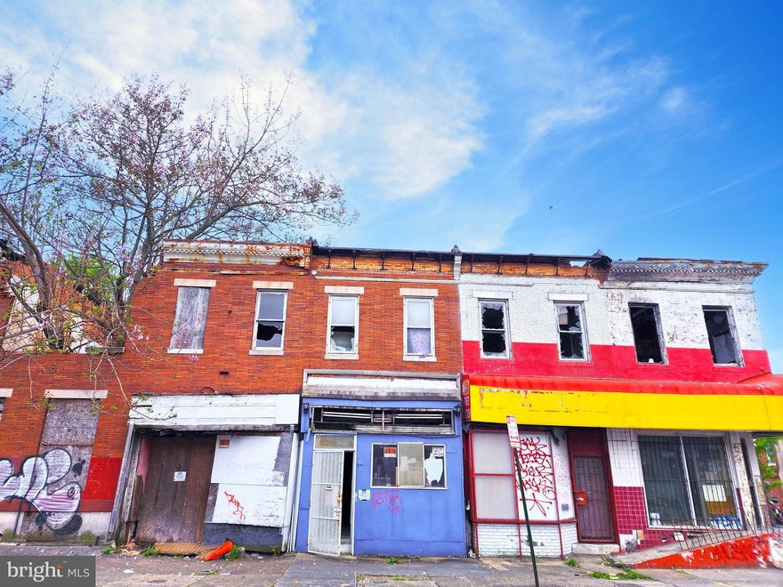 ONLINE AUCTION: Bidding begins 7/4 @ 12:00 PM. Bidding ends 7/6 @ 11:40 AM. List Price is Suggested Opening Bid.
 The property is a 2-story Store Front + Apartment Townhouse in the Midtown-Edmondson neighborhood of Baltimore, Maryland. Residents enjoy convenient access to local amenities such as the West Baltimore MARC Station, Grace Medical Center, and Westside Shopping Center. The West Baltimore MARC Station provides an easy commute to Downtown Baltimore and surrounding areas. Westside Shopping Center offers a variety of shops and services, including grocery stores, restaurants, and more. Conveniently located on heavily traveled Edmondson Ave.  Deposit: $5,000.