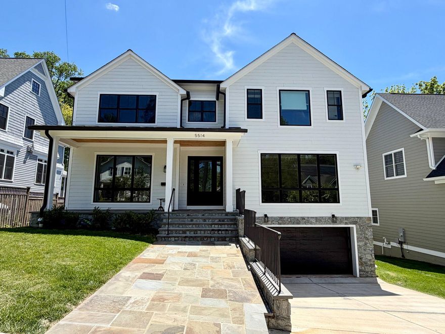 Nestled in one of Bethesda’s most prestigious neighborhoods, 5514 McKinley St is a stunning newly constructed modern farmhouse offering over 6,500 square feet of luxurious living space that perfectly blends timeless elegance with contemporary design. Flooded with natural light from dramatic floor-to-ceiling black-framed windows, the home showcases bright and airy interiors complemented by impressive 10-foot and 9-foot ceilings throughout. Thoughtfully designed for both comfortable everyday living and grand entertaining, the residence features sophisticated finishes, expansive gathering areas, a chef-inspired kitchen, generously sized bedrooms, and a versatile lower level ideal for recreation, fitness, guest accommodations, or multigenerational living. A highly desirable main-level bedroom suite with a full bathroom and two walk-in closets provides exceptional flexibility for guests, in-laws, multigenerational living, or a private home office setup. The spacious two-car garage is also equipped with a Tesla charger, offering added convenience for electric vehicle owners.

Ideally located approximately one mile from downtown Bethesda, residents enjoy convenient access to premier shopping, dining, parks, Metro access, NIH, Walter Reed, Montgomery Mall, and major commuter routes including I-495 and I-270. The location also offers quick and convenient access to Chevy Chase and Washington, DC, making commuting and enjoying the area’s best amenities effortless. Situated within a highly sought-after school cluster with outstanding elementary, middle, and high schools, this exceptional home offers the perfect combination of luxury, convenience, lifestyle, and location.