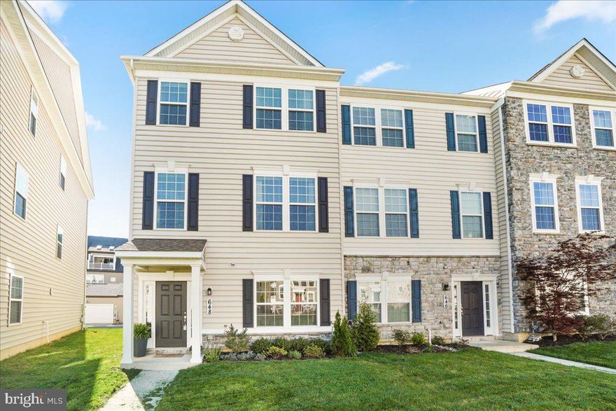 Welcome to your dream townhouse nestled in the desirable Eastchurch neighborhood! This end unit boasts spacious living across three levels, offering comfort and convenience at every turn. With 3 bedrooms, 2 full baths, and 2 half baths, there's ample space for your family to grow and thrive.

Step inside to find gleaming hardwood floors and modern stainless steel appliances adorning the kitchen, perfect for culinary enthusiasts. The rear of the home faces south, ensuring abundant natural light throughout the day in key areas like the deck, kitchen, and owner's suite, where you can bask in sunlight and relaxation.

Entertain guests in the extra-large living room, complete with a cozy gas fireplace for chilly evenings. Built in 2016, this home exudes contemporary charm with its thoughtful design and quality finishes, including trex decking for easy maintenance.

The basement offers flexible space to suit your needs, whether it's a home office, gym, or recreation area. Outside, enjoy the expansive open space grass area right at your doorstep, ideal for picnics, sports, or leisurely strolls.

Eastchurch offers a plethora of amenities, including a tot lot, community center, and pool, providing endless opportunities for recreation and community engagement. Plus, with downtown Frederick just a short walk away and easy access to commuter routes, you'll enjoy the perfect blend of suburban tranquility and urban convenience. Don't miss out on this rare opportunity to call Eastchurch home!