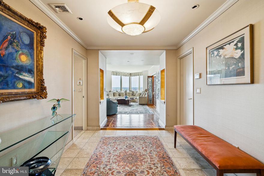 Welcome to the Rittehouse Hotel and Condominiums:  Residence 2406 is a magnificent 3-bedroom, 2.5 abth Condominium with exceptional views from every room of Rittenhouse Square! Upgraded Kitchen with Granite Countertops and Floors. Hardwood Floors in Living and Dining Room. Custom Built-ins in the den remote blinds.  The seller recently replaced all the windows in the home. 
Residents are also able to enjoy the many offerings of The Rittenhouse Hotel and Condominiums such as Chauffeur-Driven Town Car, Valet Parking, Housekeeping Services, Concierge, 24hr Lobby Attendant, Room Service, Spa, and Fitness Center, Luxurious Paul Labrecque Salon, Fitness Center and Pool on Site, Lacroix Restaurant, Scarpetta Restaurant, and Library Bar. Valet parking is available at an additional cost in the Hotel garage.