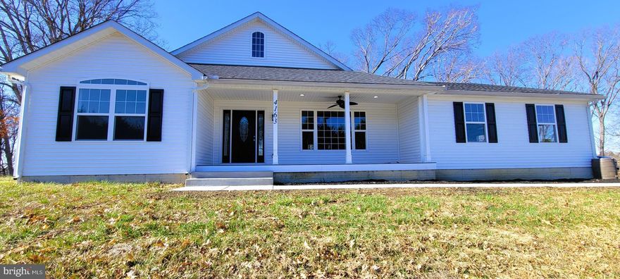Built 2016 this Rancher sits just down the road from the Fair Hill International and Nature trails. This home offers fenced pastures, horse stables and shed.  Everything for the animal lover or someone wanting a small self-sufficient homestead. Get Creative! This Rancher offers over 1700 sq ft. of living to include a master bedroom with en-suite bath that boasts separate tub and shower, as well as, 2 additional guest bedrooms and a bath with open concept living and kitchen area. Stainless appliances, cooktop stove and dbl wall ovens, soft close cabinets, recessed and decorative lighting, granite counters and a large island for the happy cook. New luxury vinyl plank flooring throughout. Attached garage w/ new garage door opener. Full unfinished basement with walkout, and vents to make an additional 1700 sq ft of living space possible. Electric to out buildings as well as water to hand pumps in the vinyl fenced pastures.  Deck off back of house for entertaining or to just relax and enjoy the pastoral views. This is the low maintenance home you have been looking for!