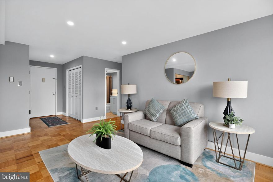 **Updated 1-Bedroom Condo in Rockville’s Grosvenor Park I – Ideal Location & Amenities** This recently renovated 1-bedroom, 1-bathroom unit offers 783 sq. ft. of stylish living space with hardwood floors, a galley kitchen, and an open floor plan perfect for modern living.  The unit, located on the 14th floor, provides stunning garden and tree-lined views from the living room and bedroom, bringing the outdoors in!  

Assigned garage parking space #73($30.04 monthly fee), along with access to premium amenities such as community pools, a fitness center, party rooms, a picnic pavilion, a roof terrace, and a tot lot. Residents also enjoy 24/7 concierge service, a bike storage area, fiber optic internet available (Fios), and extra storage for convenience. The monthly condo fee covers all utilities(electricity, water, gas, and more), ensuring a stress-free living experience.  Grosvenor Park I is pet-friendly (cats allowed) and is conveniently located near major transportation hubs, including the Grosvenor-Strathmore Metro station(less than 1 mile away), bus stops, and easy access to I-495 and I-270 for a quick commute to downtown Bethesda, Silver Spring, or Washington, D.C.!  Also of note, 1BR units typically rent between $1800-$2100.