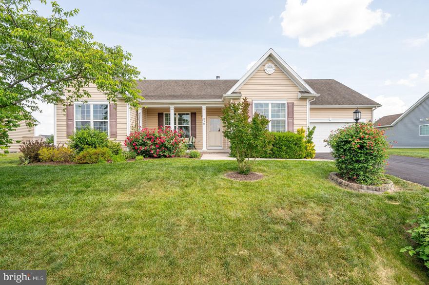 Welcome to this beautiful rancher with 2848 sq. feet of living space. New heat pump installed May 2024. Kitchen with quartz countertops and subway tile backsplash. All appliances convey-New stove. Washer and dryer convey-New washer. Beautiful wood floors in living room with fireplace, dining room, kitchen, and sunroom. Crown molding and wainscotting. Sunroom opens to a great deck and pergola with New Trex installed in the past year. Spacious bedrooms. Master bedroom with trail ceiling and molding, soaking tub, and walk-in closet.  Beautifully finished basement with great room and 3 extra rooms all with closets, a full bath, and extra unfinished space housing water heater, water softener with filter, and extra storage. In addition to the heating from heat pump, basement rooms have baseboard heaters. Separate utility room with sump pump and back up.  New double French doors lead from basement to walk up stairs. This house offers plenty of storage space with 10 closets. Oversized garage with extra refrigerator, shelving, and organizational peg boards and hooks. Storm doors on front and back door. Beautiful landscaping. Fireplace professionally cleaned February 2024.