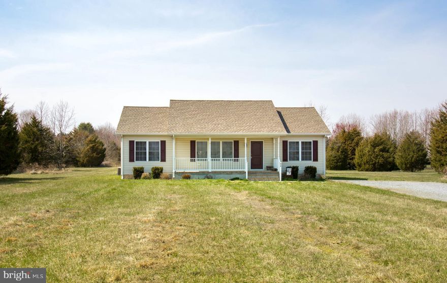 Looking for Room to Roam?? Open Floor Plan Rancher on almost 3 acres *private, peaceful country living* 3 bds, 2 baths spacious living rm w/ cathedral ceiling, dining area & kitchen w/ island, cherry cabinets, master bd  w/ walk-in closet & full bath, sep. laundry room, front porch (2x6 walls, conditioned crawl space, energy efficient), partially floored attic for extra storage...Wont Last Long!!