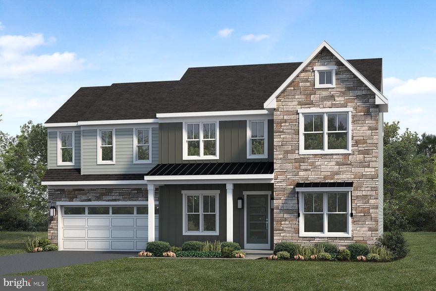 UNDER CONSTRUCTION – AVAILABLE THIS SUMMER: This beautiful home with a welcoming front porch includes a 2-car garage with a large mudroom entry and 9’ ceilings on the first floor. Stylish vinyl plank flooring flows throughout the main living areas. To the front of the home is a convenient carpeted flex room  that can be used as a study, living room, or other versatile space. The kitchen is well-appointed with quartz countertops, a tile backsplash, stainless-steel appliances, and a large pantry. The sunny dining area provides access to a composite deck, perfect for entertaining or creating your outdoor oasis. Open to the kitchen, the comfortable family room is warmed by a gas fireplace with a farmhouse stone surround and box beam mantel. The 2nd floor owner’s suite features an expansive closet and private bathroom with a tile shower and double bowl vanity. Adjacent to the suite there are 3 additional bedrooms, a full bathroom, a spacious rec room, and a convenient laundry room.