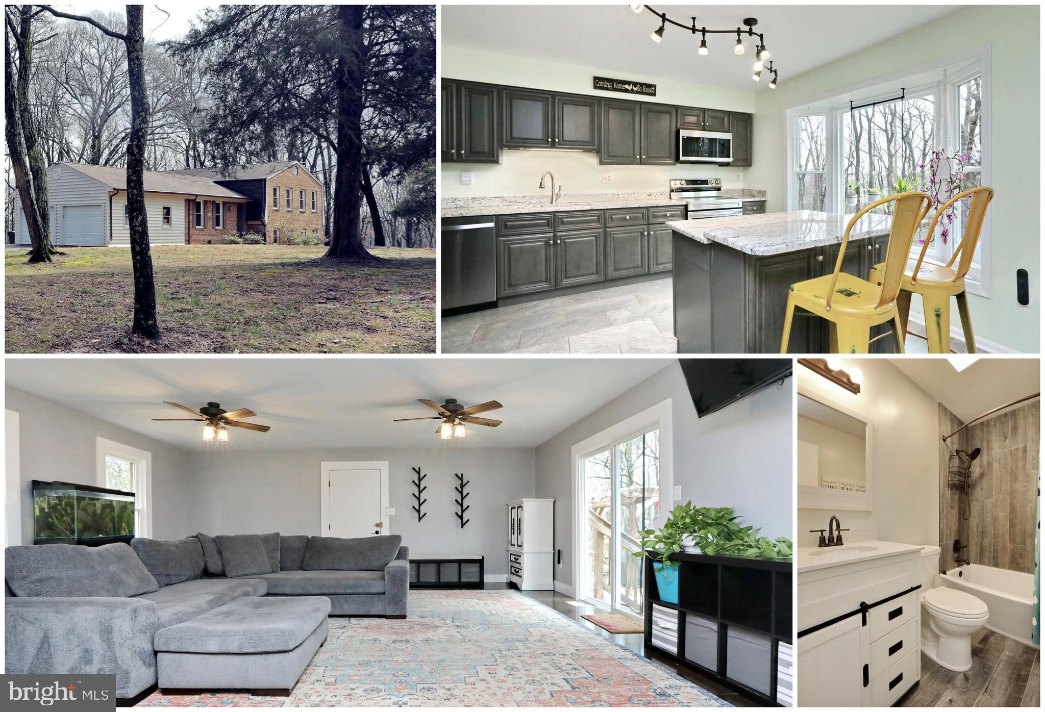 Welcome to your dream split-level home nestled on over three acres of serene landscape! As you step inside, you're greeted by a spacious and inviting layout that seamlessly combines functionality with style. With four bedrooms and three updated bathrooms, there's plenty of room for everyone to enjoy their own space and privacy. The more recent upgrades include HVAC both inside and outside units, kitchen, features newer cabinets, granite countertops, ceramic tile flooring, and stainless steel appliances. The more recent upgrades include HVAC both inside and outside units. You’ll also find a host of upgrades including new trim, outlets, lights, and ceiling fans, and newer flooring throughout. Cozy up on chilly evenings by the pellet stove in the lower level rec room! Entertaining is a breeze with the newer patio, complete with exterior speaker hookups, perfect for hosting barbecues or enjoying quiet evenings. The addition of a pergola provides the ideal spot for outdoor dining or relaxation. With fresh paint and attention to detail evident throughout, this home is truly move-in ready.